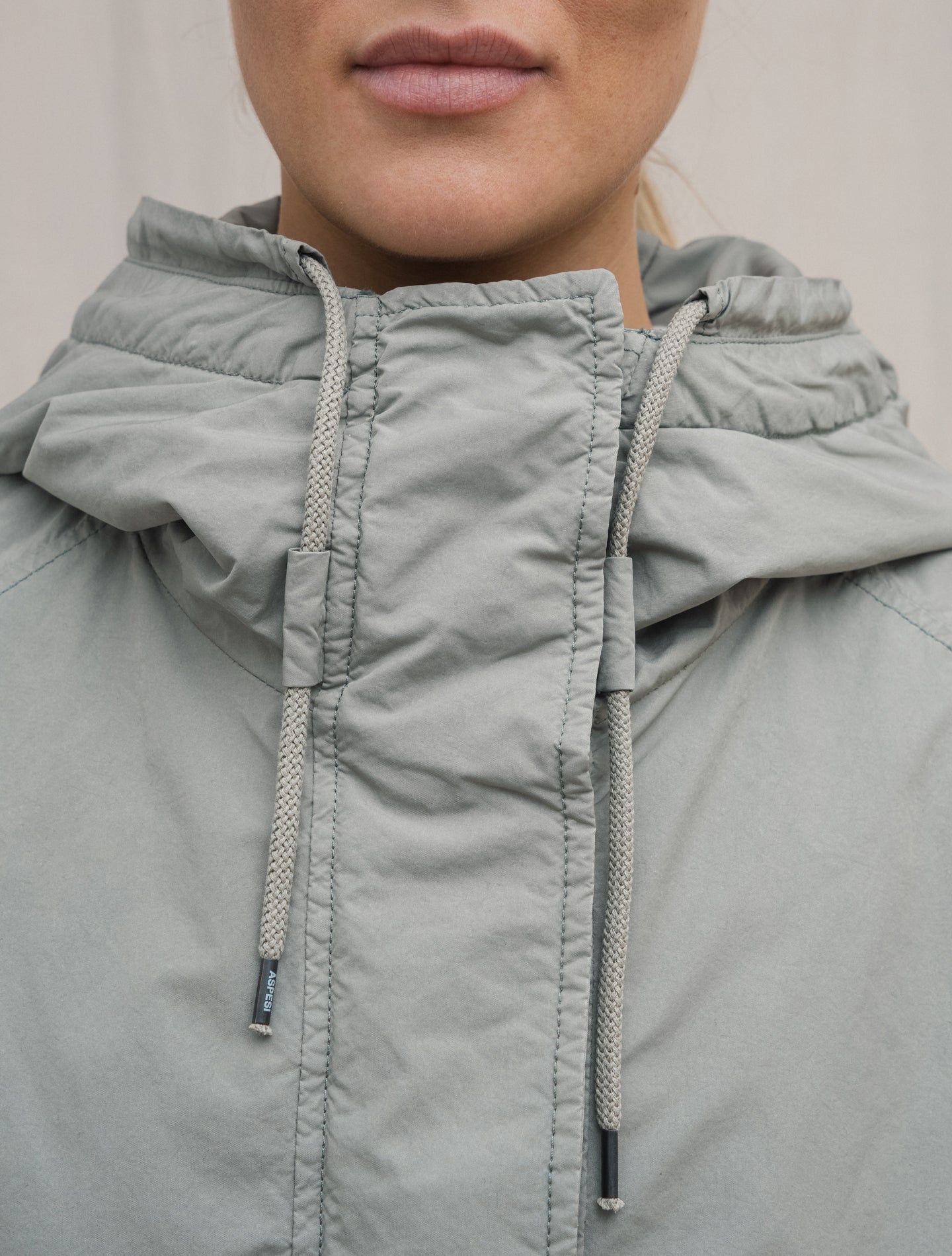 Solomon Padded A-line Parka Greige | Gabucci