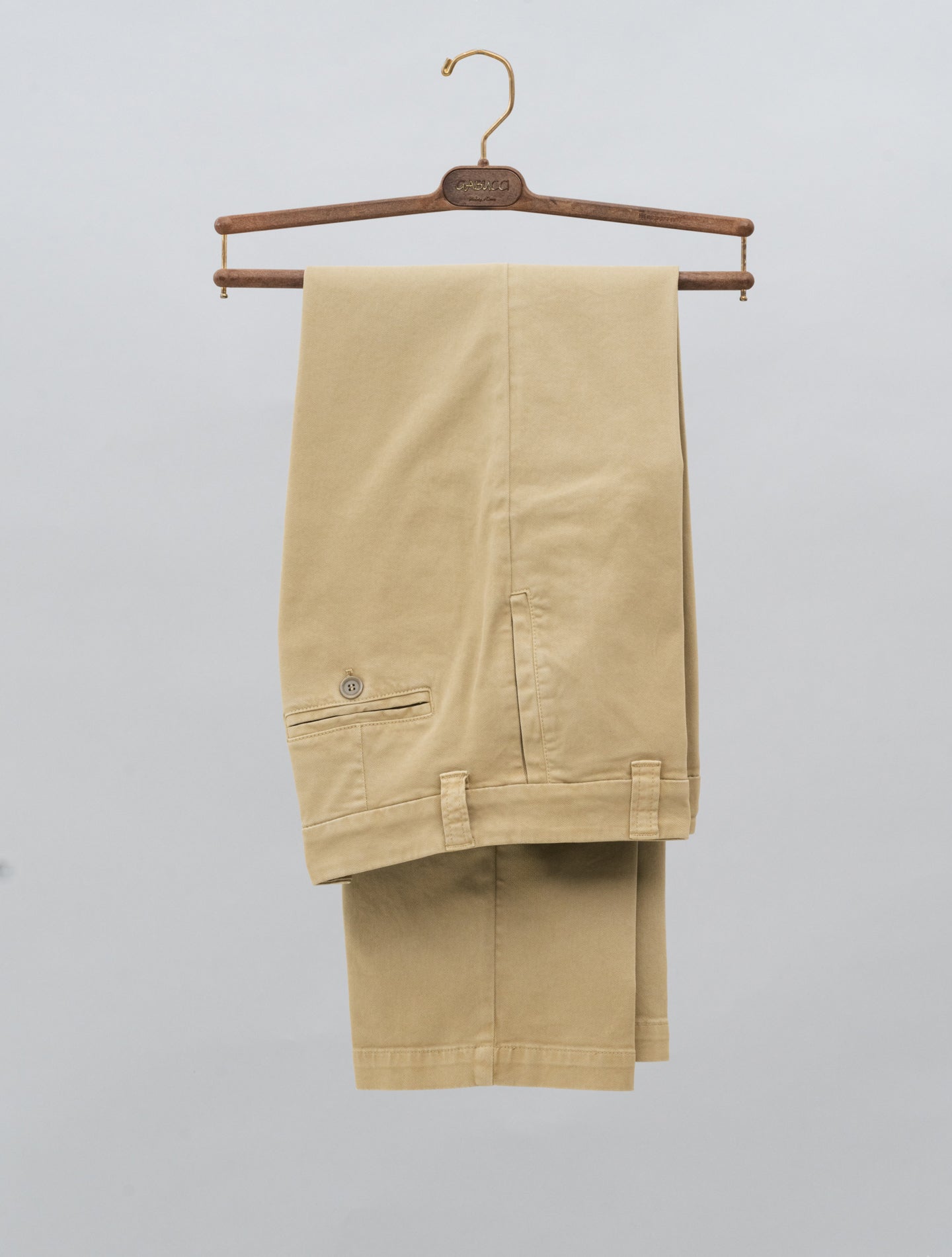 Straight Cotton Trousers Khaki Aspesi Trousers IT 38