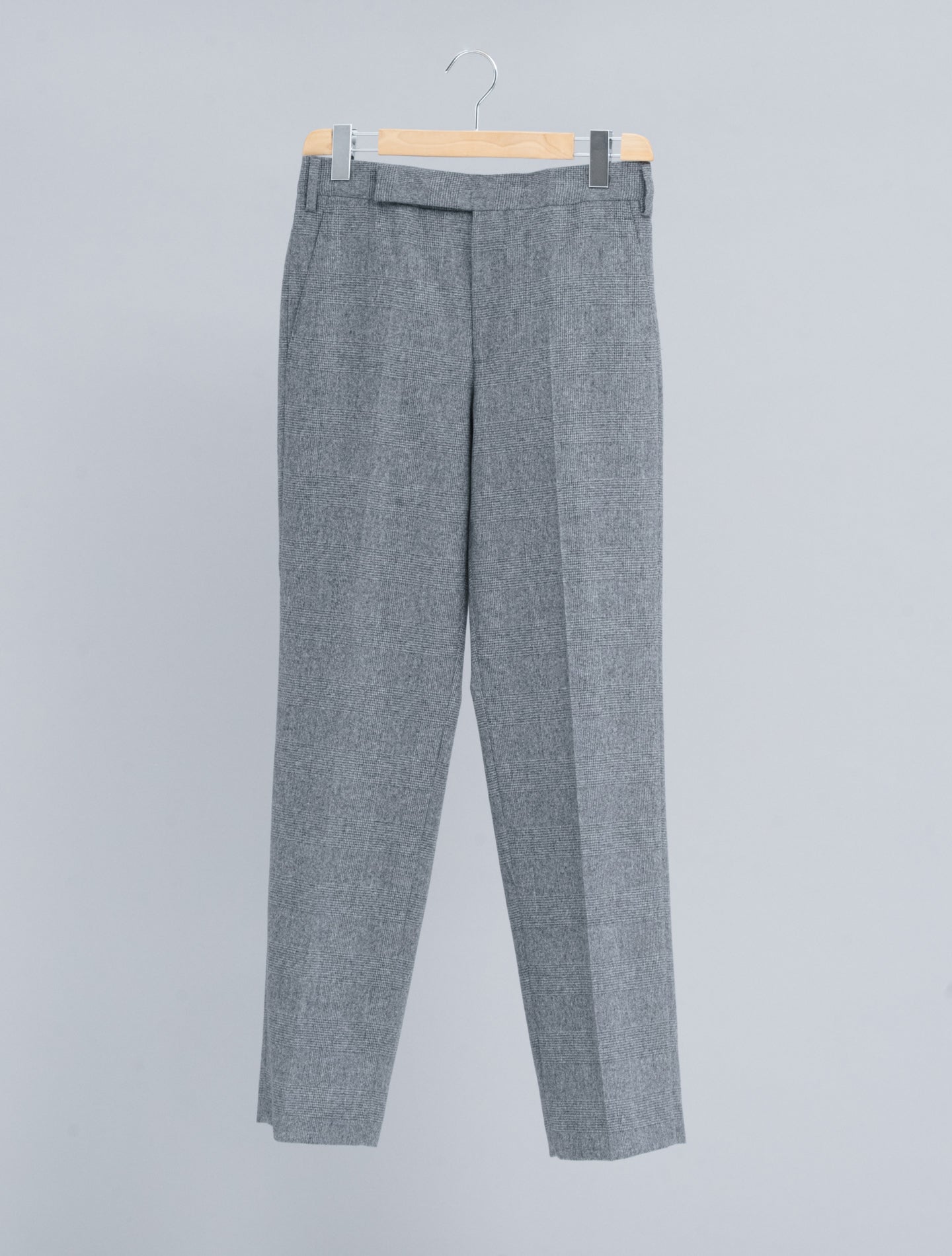 Straight Fit Glencheck Wool Cashmere Trousers Grey Lardini Trousers IT 40