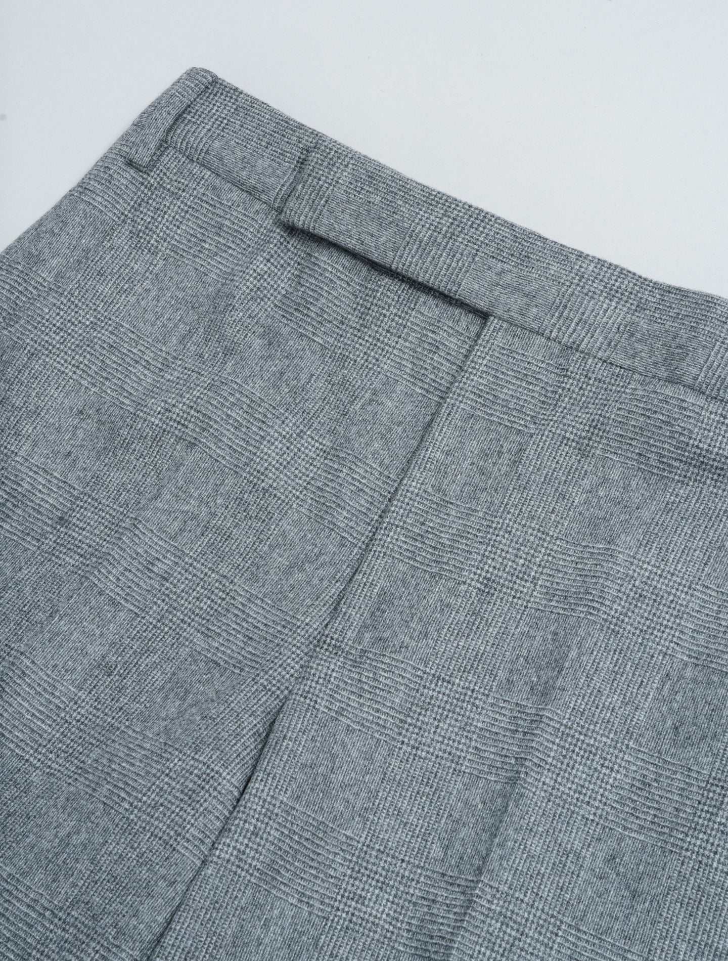 Straight Fit Glencheck Wool Cashmere Trousers Grey Lardini Trousers IT 40