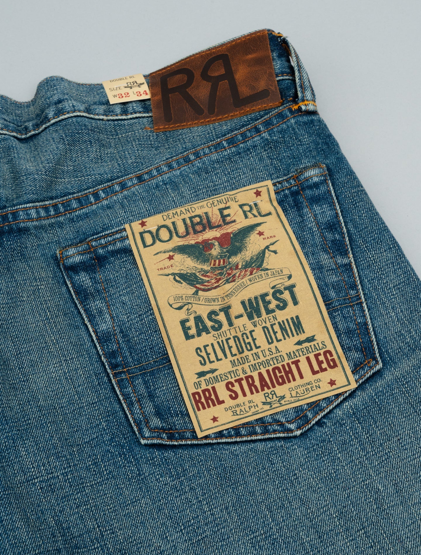 Straight Fit Selvedge Jean Hillsview Wash RRL Jeans 31/34