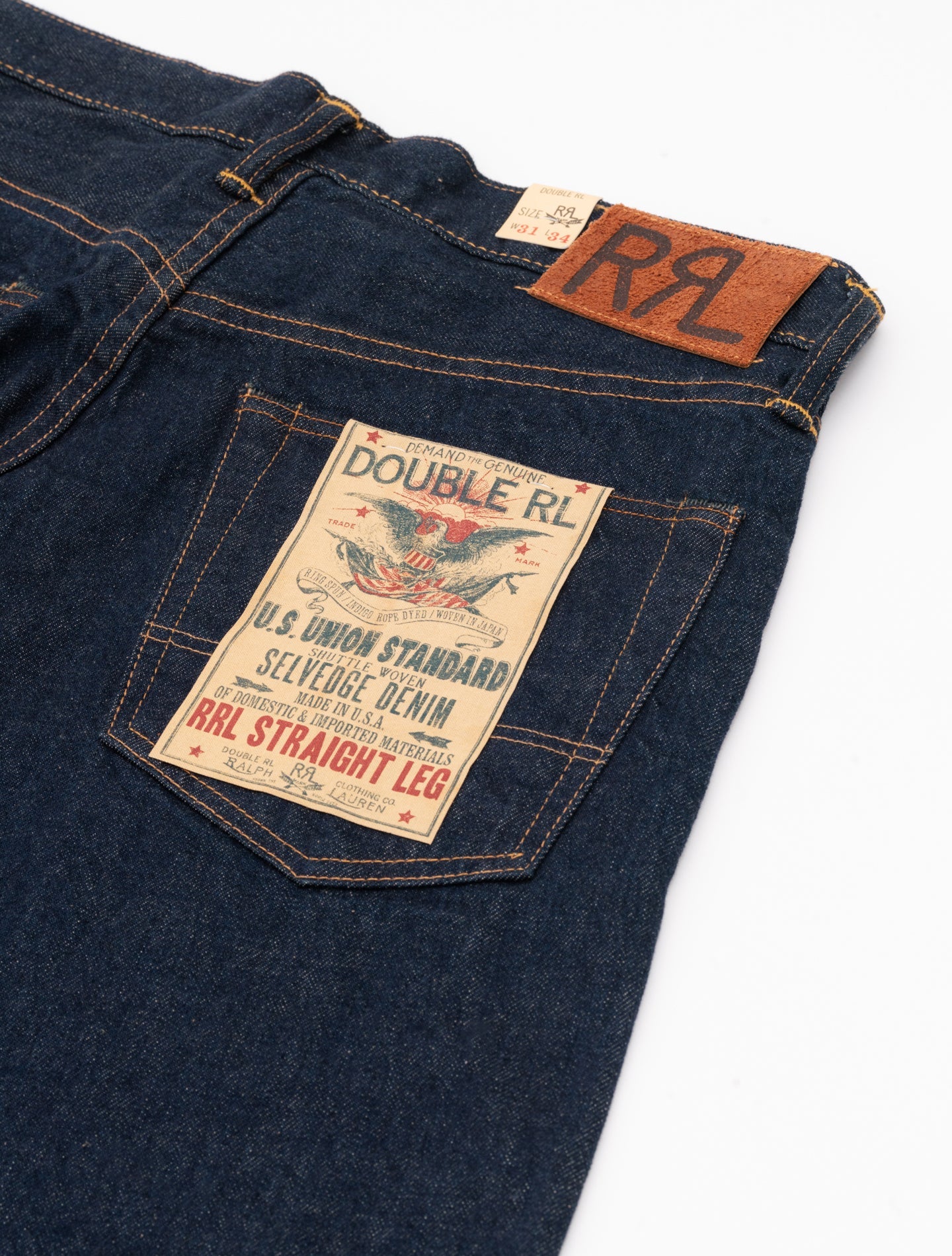 Straight Fit Selvedge Jean Once washed RRL Jeans 31/34