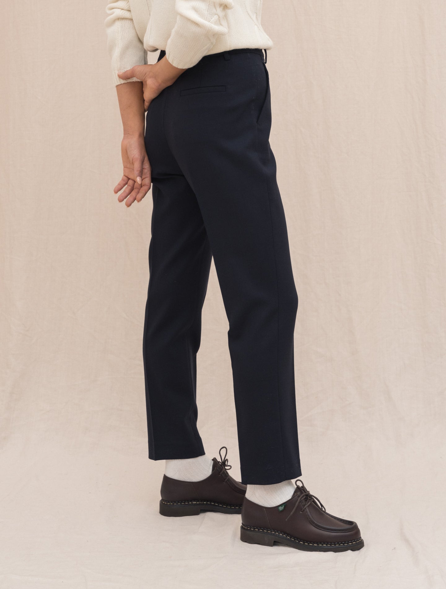 Stretch Wool Taperd fit Trousers Navy Slowear Trousers IT 38