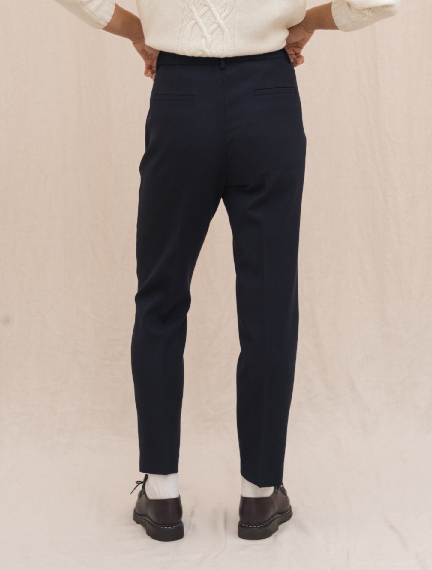 Stretch Wool Taperd fit Trousers Navy Slowear Trousers IT 38