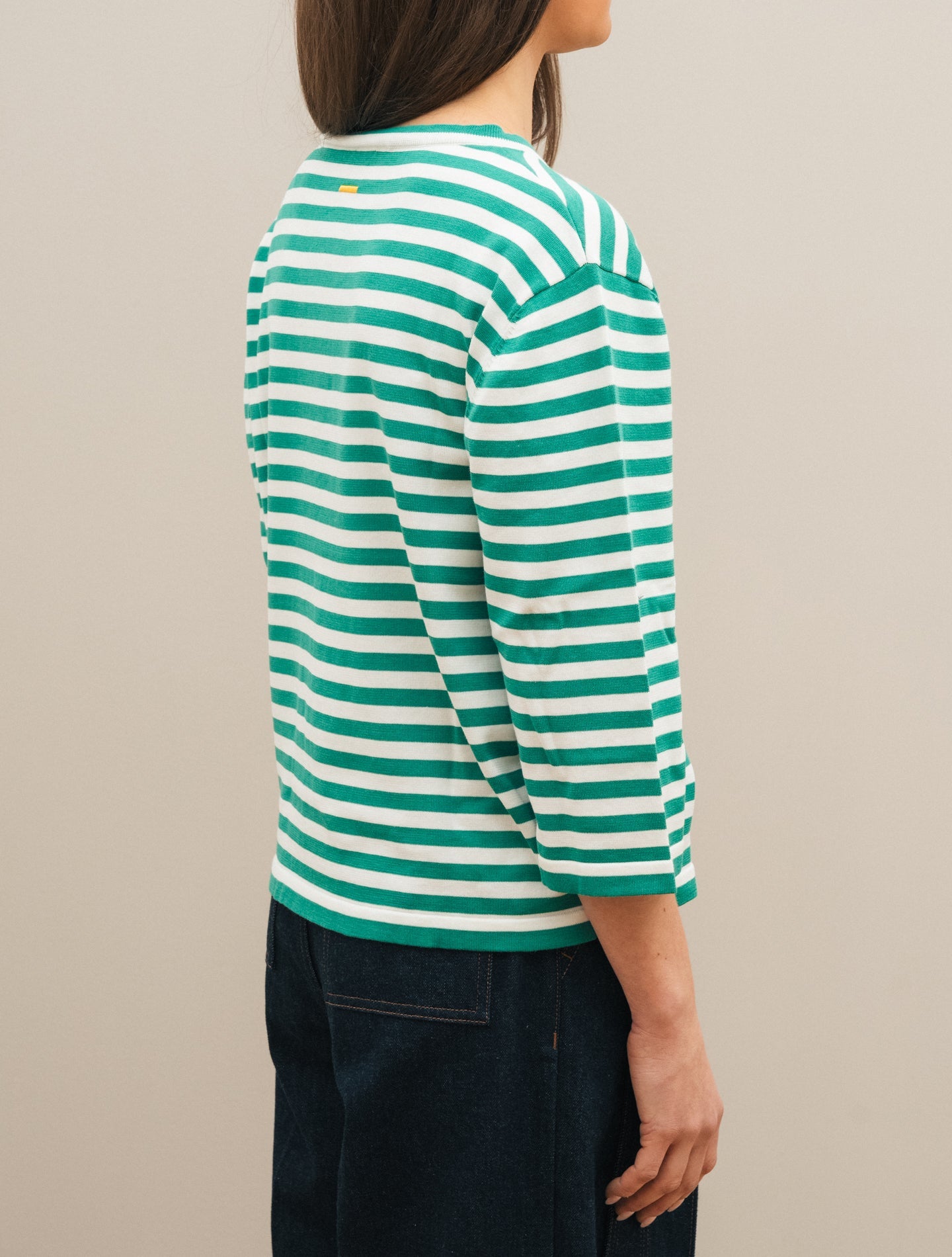 Striped Boatneck Sweater Riga Green Aspesi Knitwear IT 38