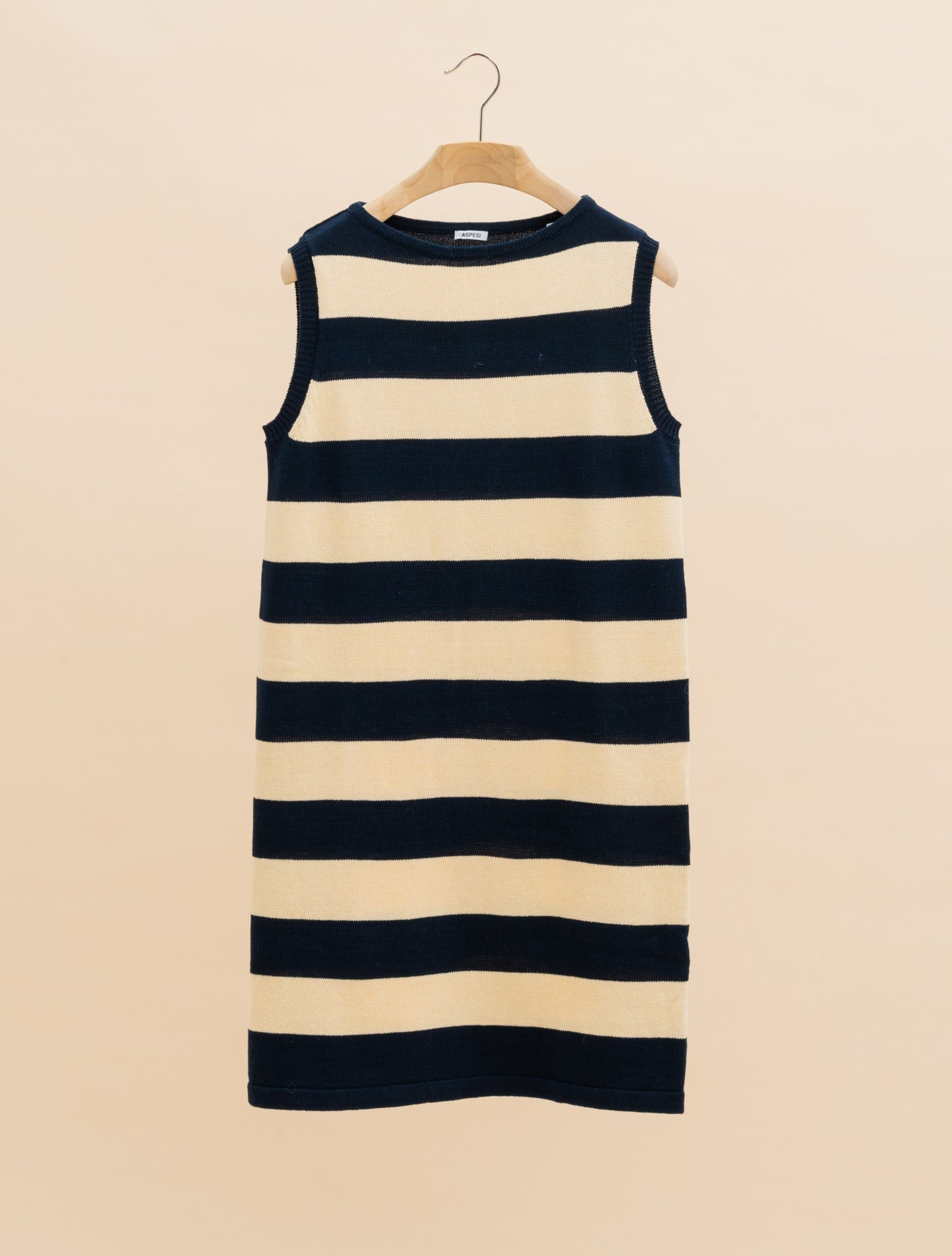 Striped Knitted Cotton Dress Navy Aspesi Dresses IT 38