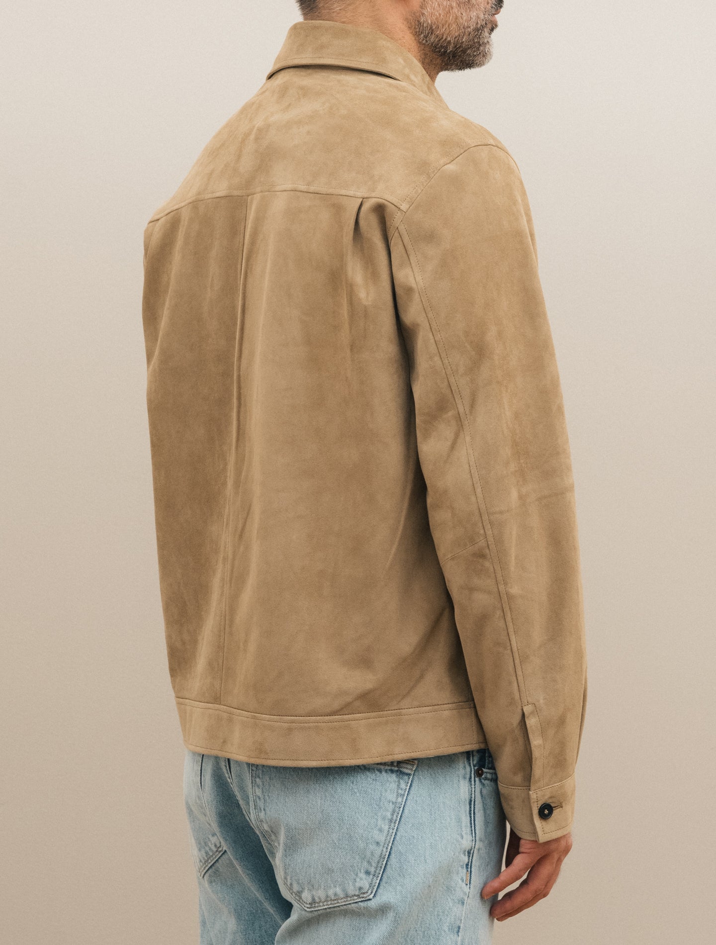 Strozzi Suede Jacket Beige Manto Outerwear 48