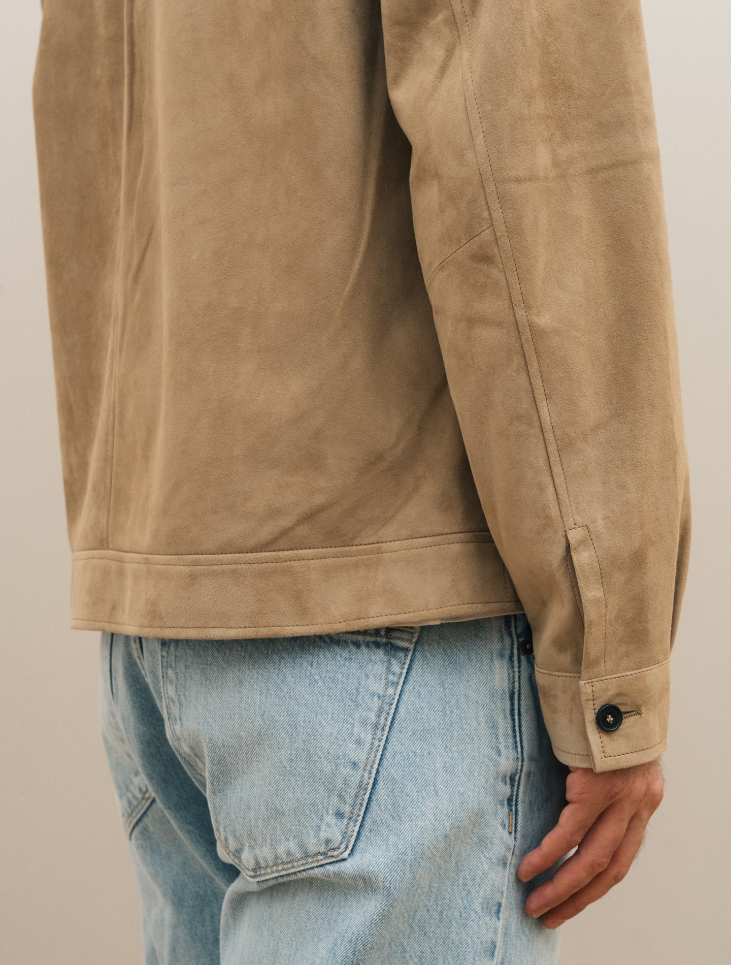 Strozzi Suede Jacket Beige Manto Outerwear 48