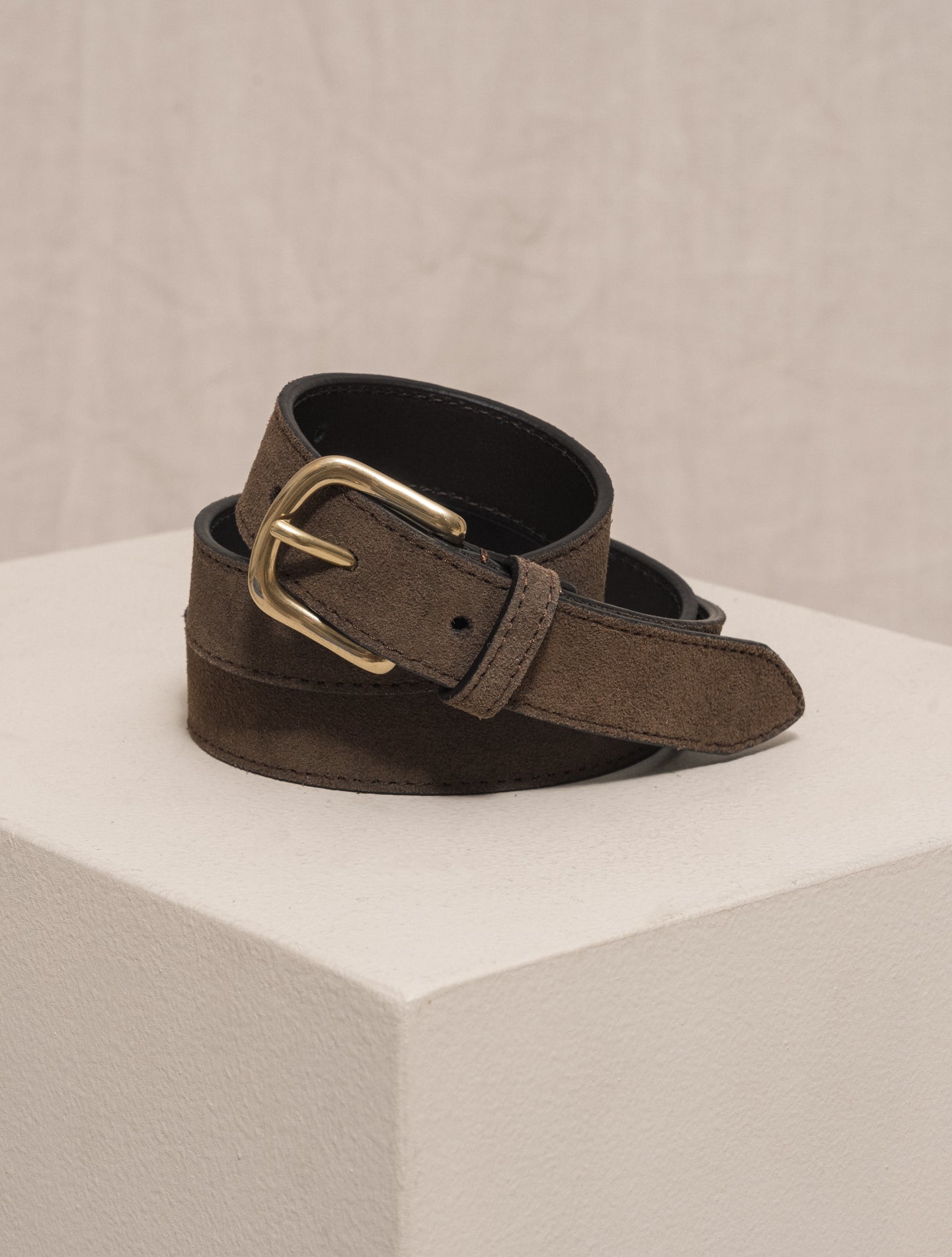 Suede Belt Dark Brown | Gabucci