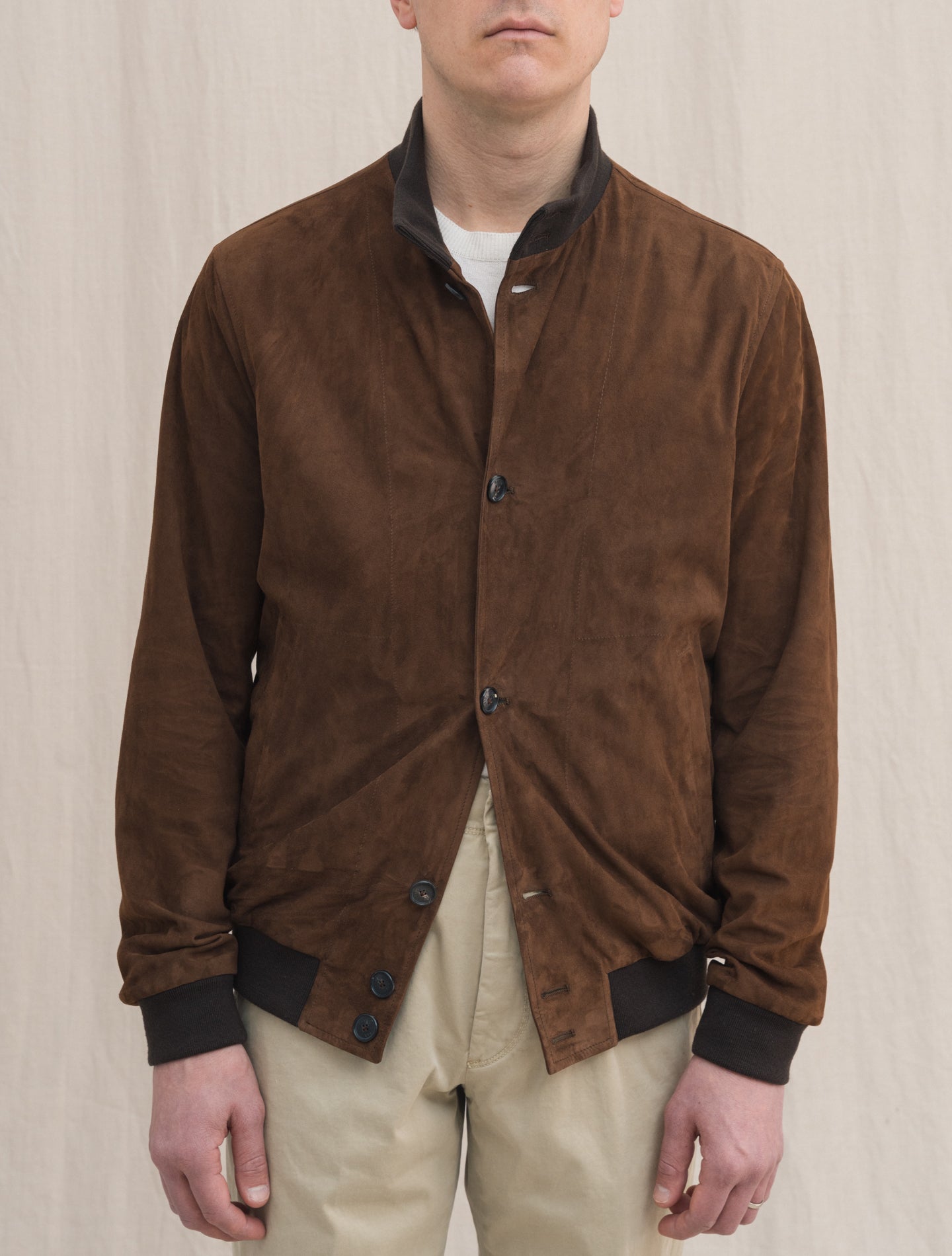 Suede Bomber Jacket Brown Manto Outerwear 48