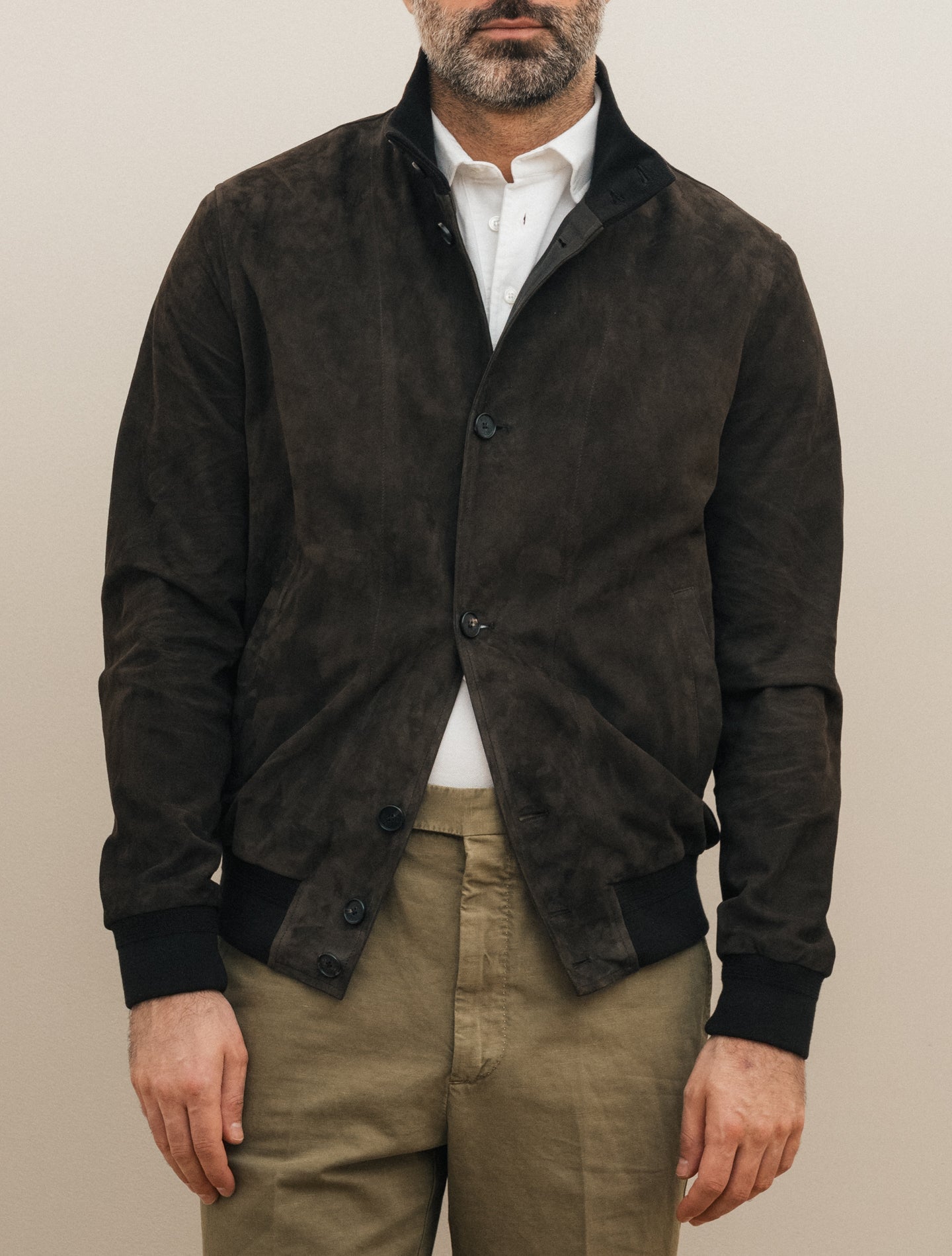 Suede Deckbomber Dark Brown Manto Outerwear 48