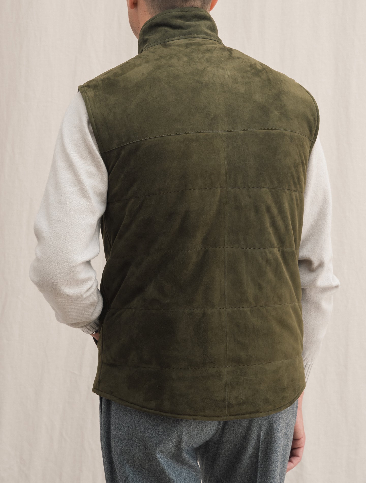 Suede Luca Vest Green | Gabucci