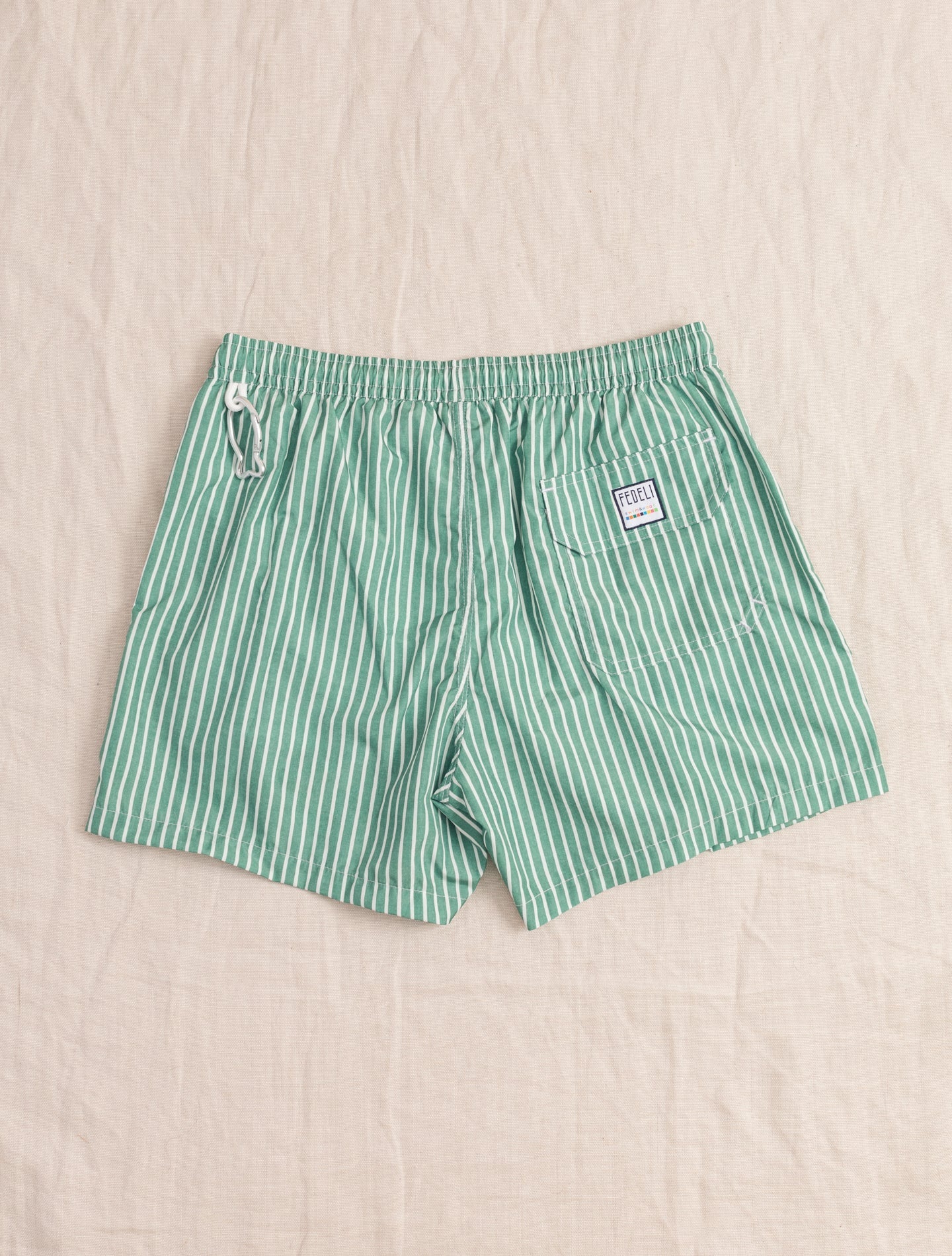 Swim Trunks Madeira Airstop Stamp Green Stripe Fedeli Swimwear Gabucci