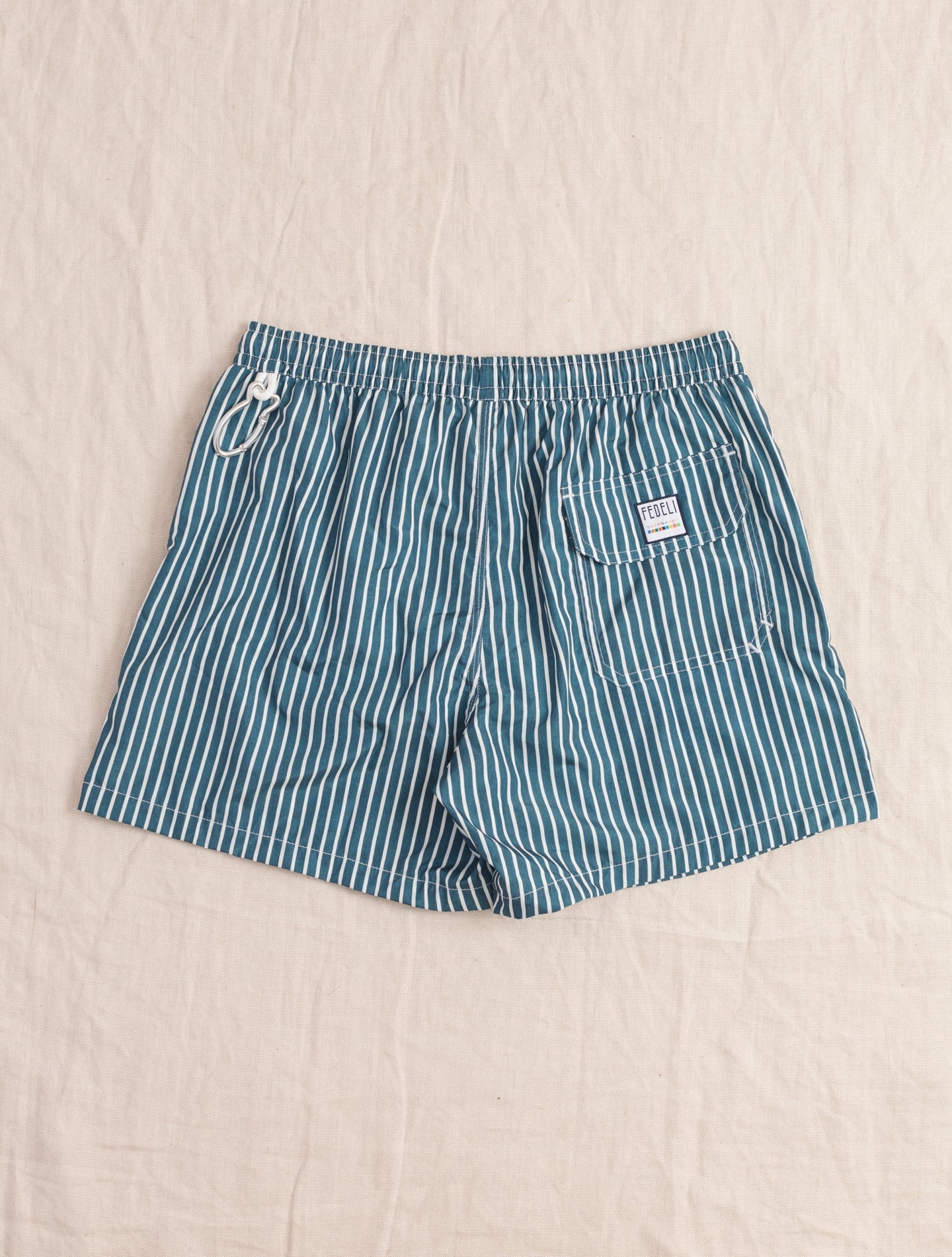 Swim Trunks Madeira Airstop Stamp Petrol Stripe Fedeli Swimwear Gabucci