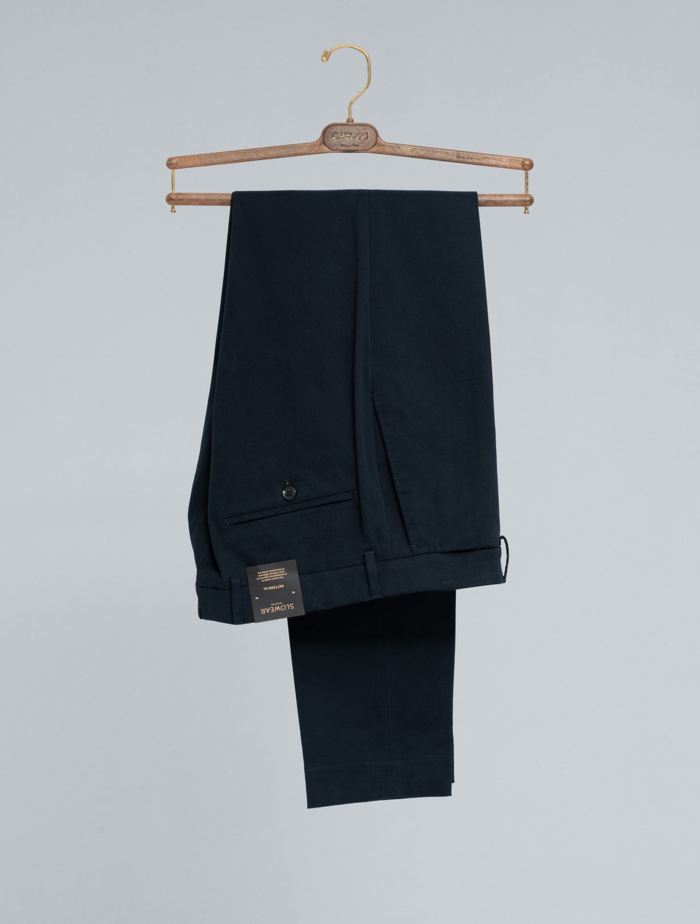 Tapered Fit Cotton Gabardine Trousers Navy Incotex Trousers 48