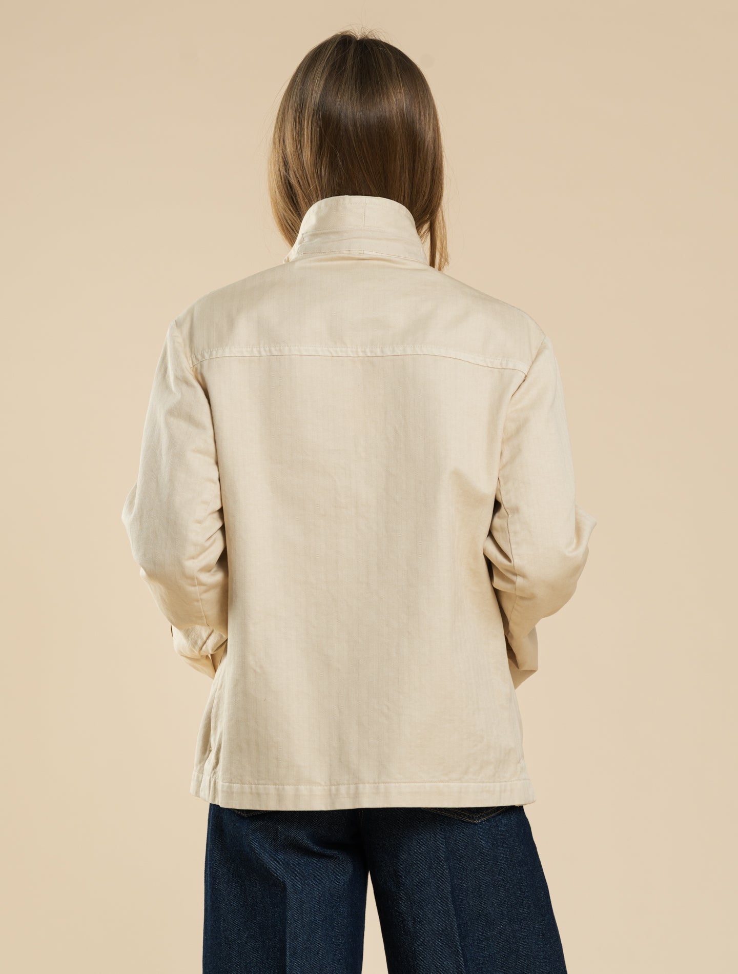 Tebe Cotton Herringbone Jacket Champagne Massimo Alba Jackets XS