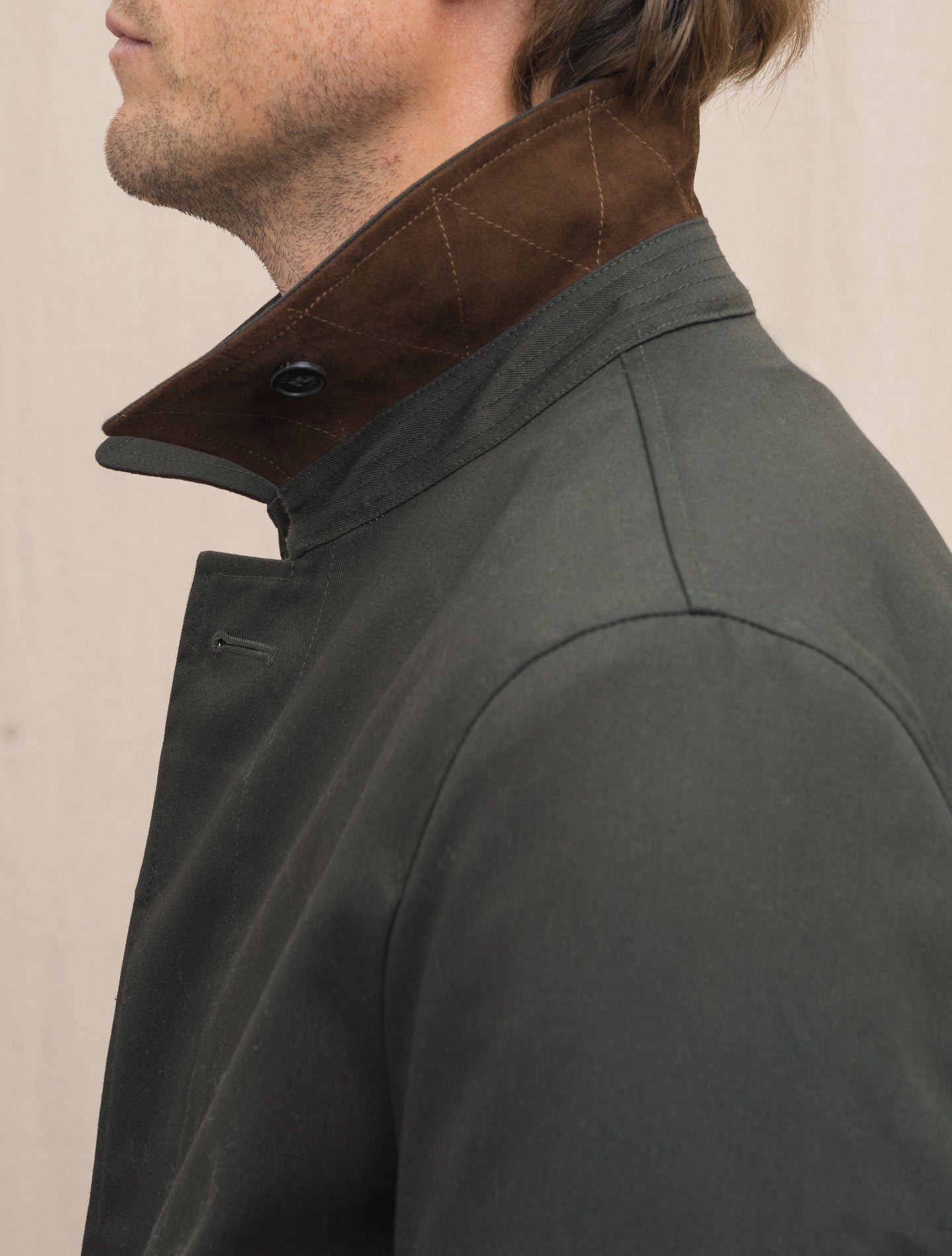 Technical Gabardine Coat Dark Green Manto Outerwear 48