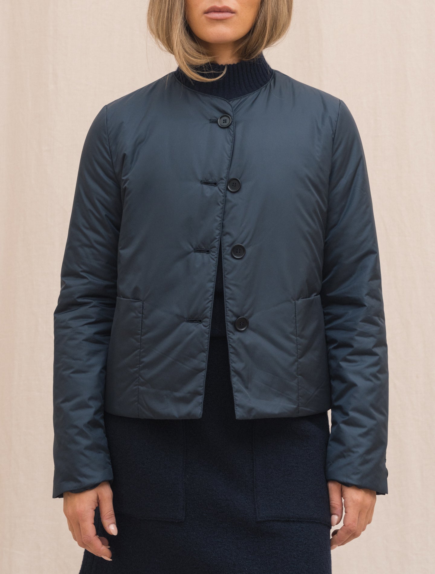 Tenerina Nylon Jacket Navy Aspesi Outerwear Gabucci