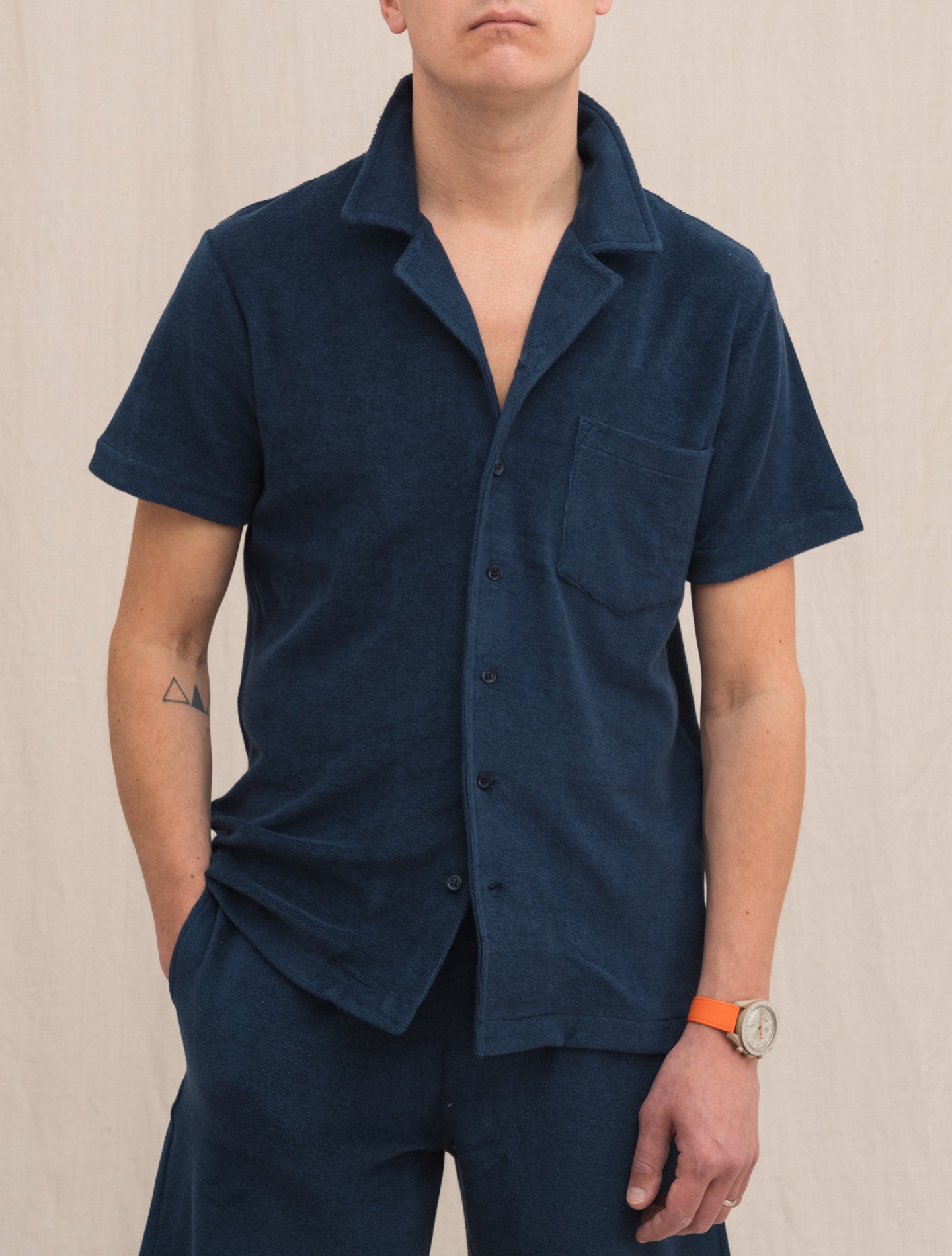 Terry Short Sleeve Shirt Navy The Resort Co Polo shirts S