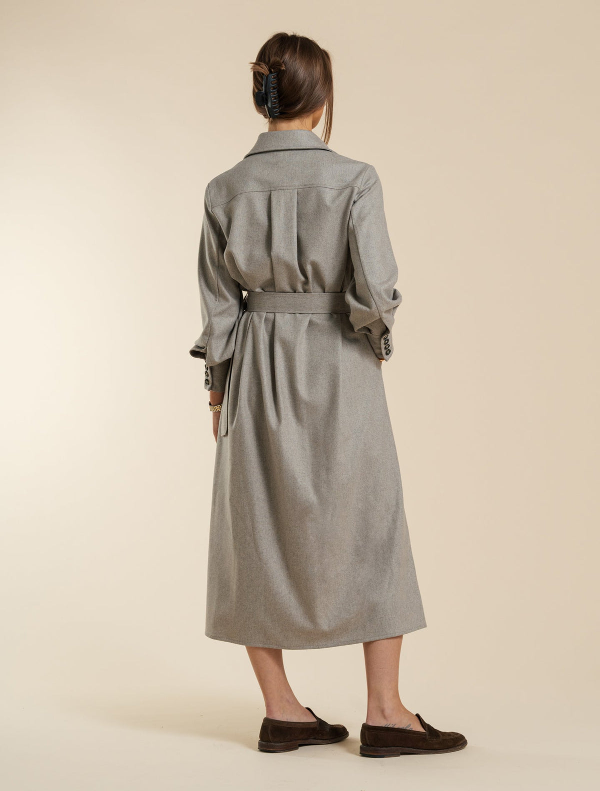 Tessa Flanell Shirt Dress Beige Fedeli Dresses IT 38