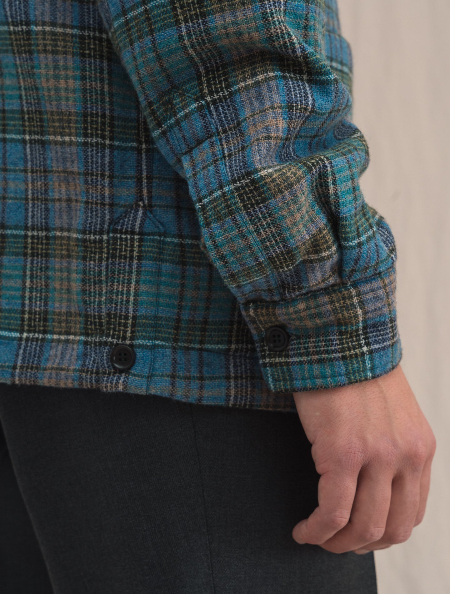 Thermore Checked Overshirt Toole Aqua | Gabucci