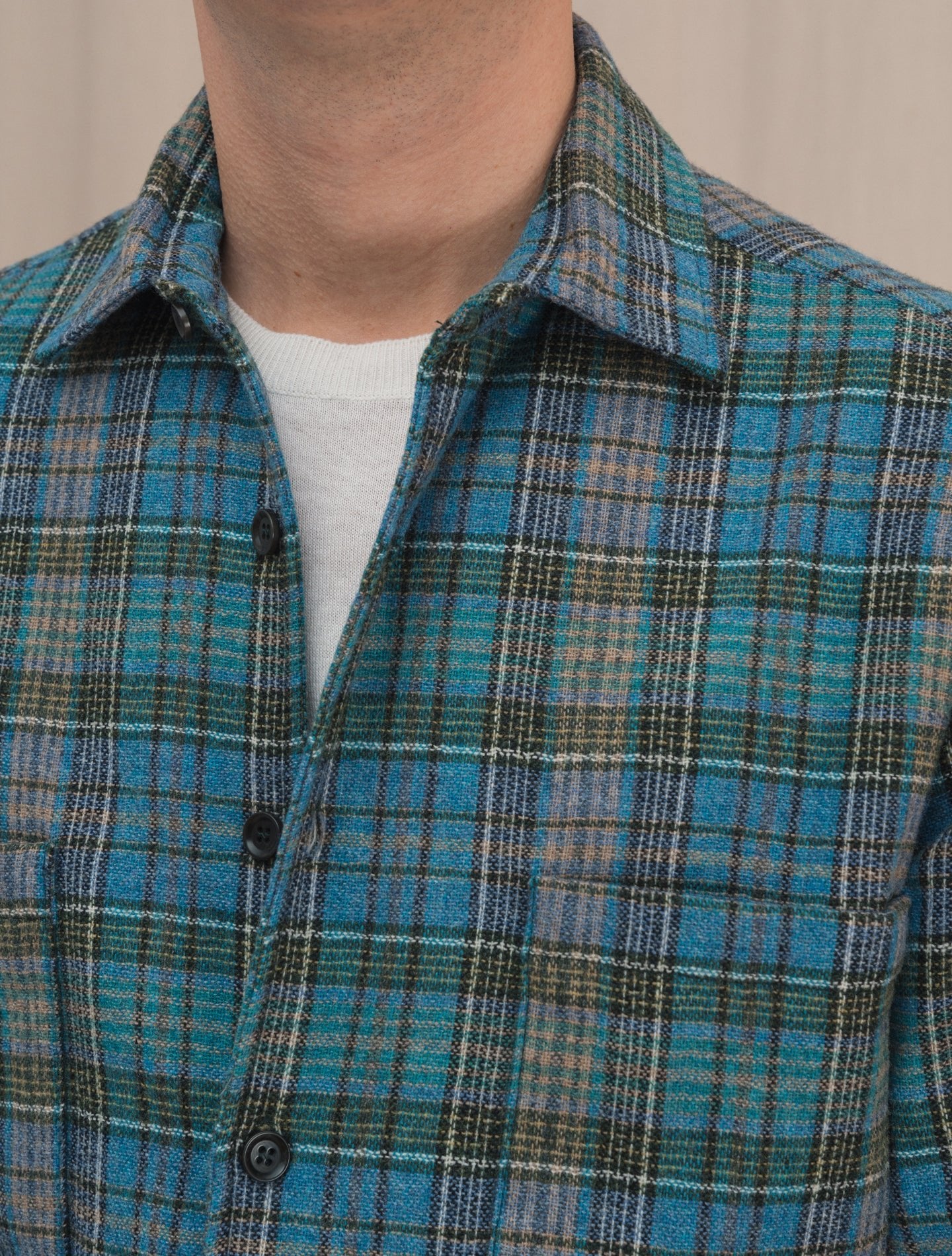 Thermore Checked Overshirt Toole Aqua | Gabucci