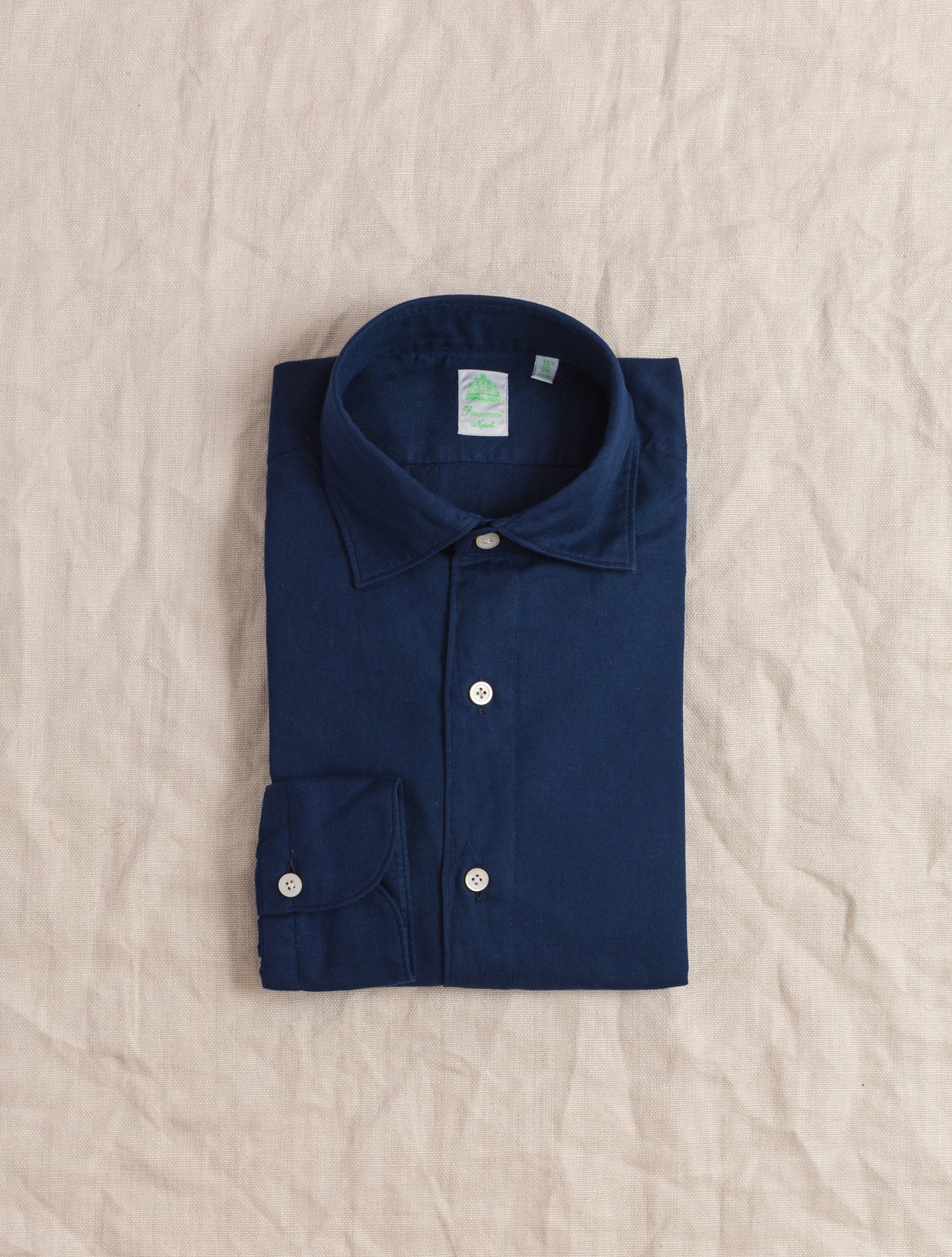 Tokyo Brushed Twill Shirt Navy Finamore Shirts 38