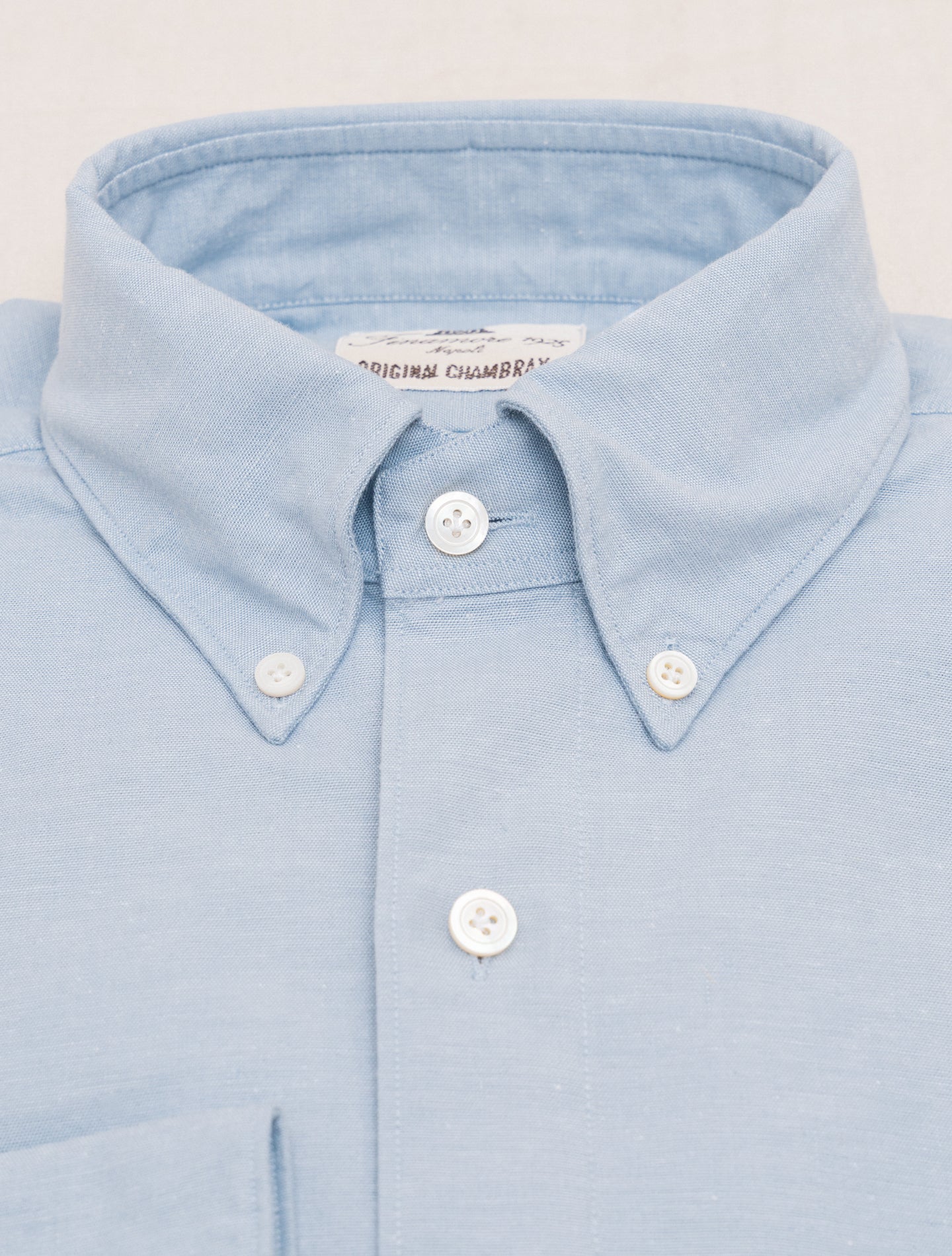 Tokyo Original Chambray Leonardo Shirt Light Blue Finamore Shirts 38