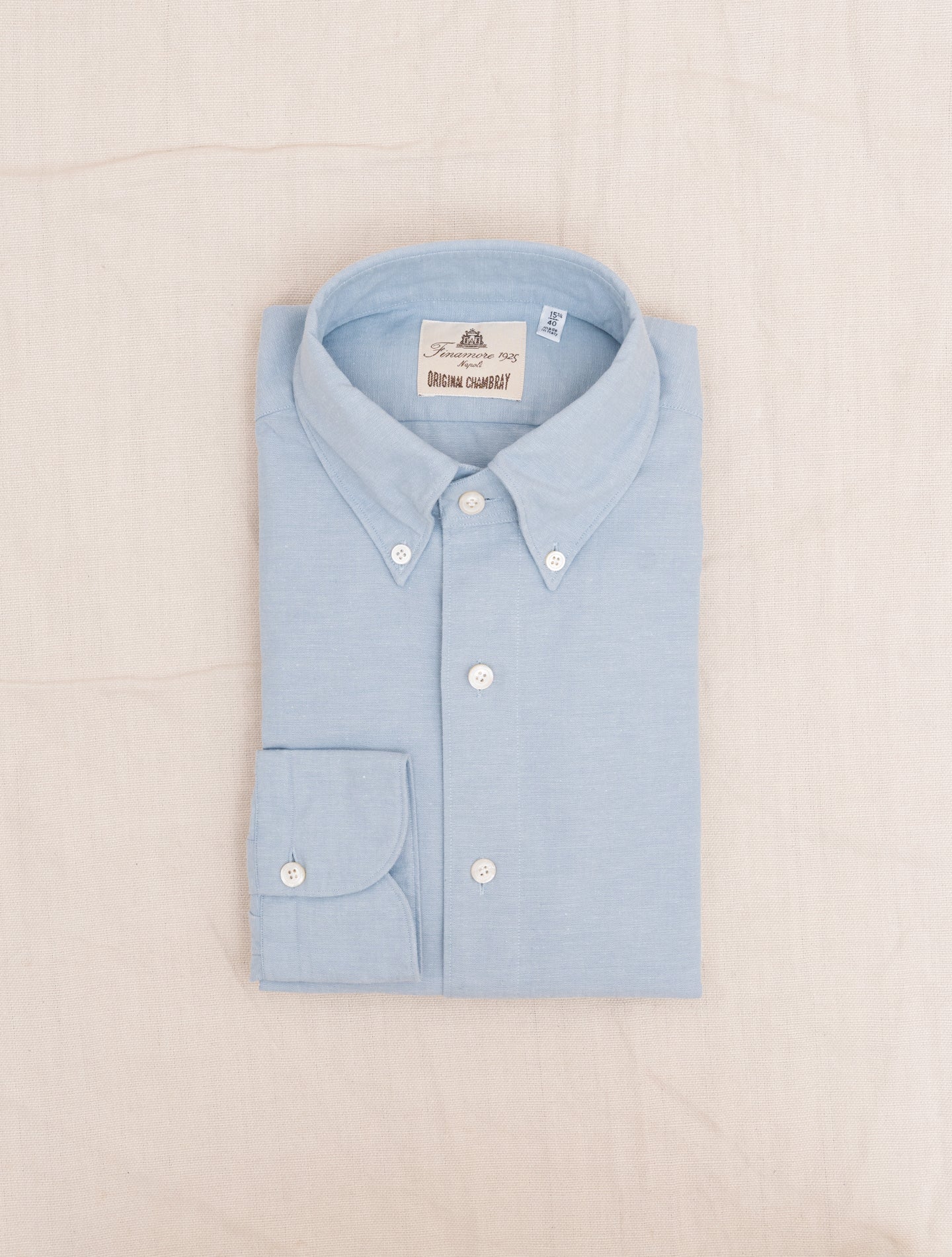 Tokyo Original Chambray Leonardo Shirt Light Blue Finamore Shirts 38