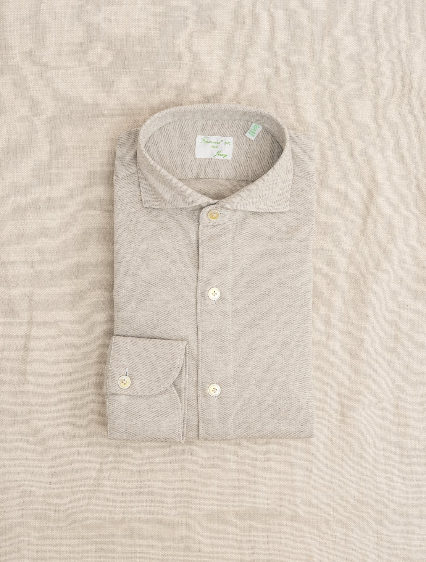 Toronto Cotton Cashmere Cut Away Shirt Naturale | Gabucci