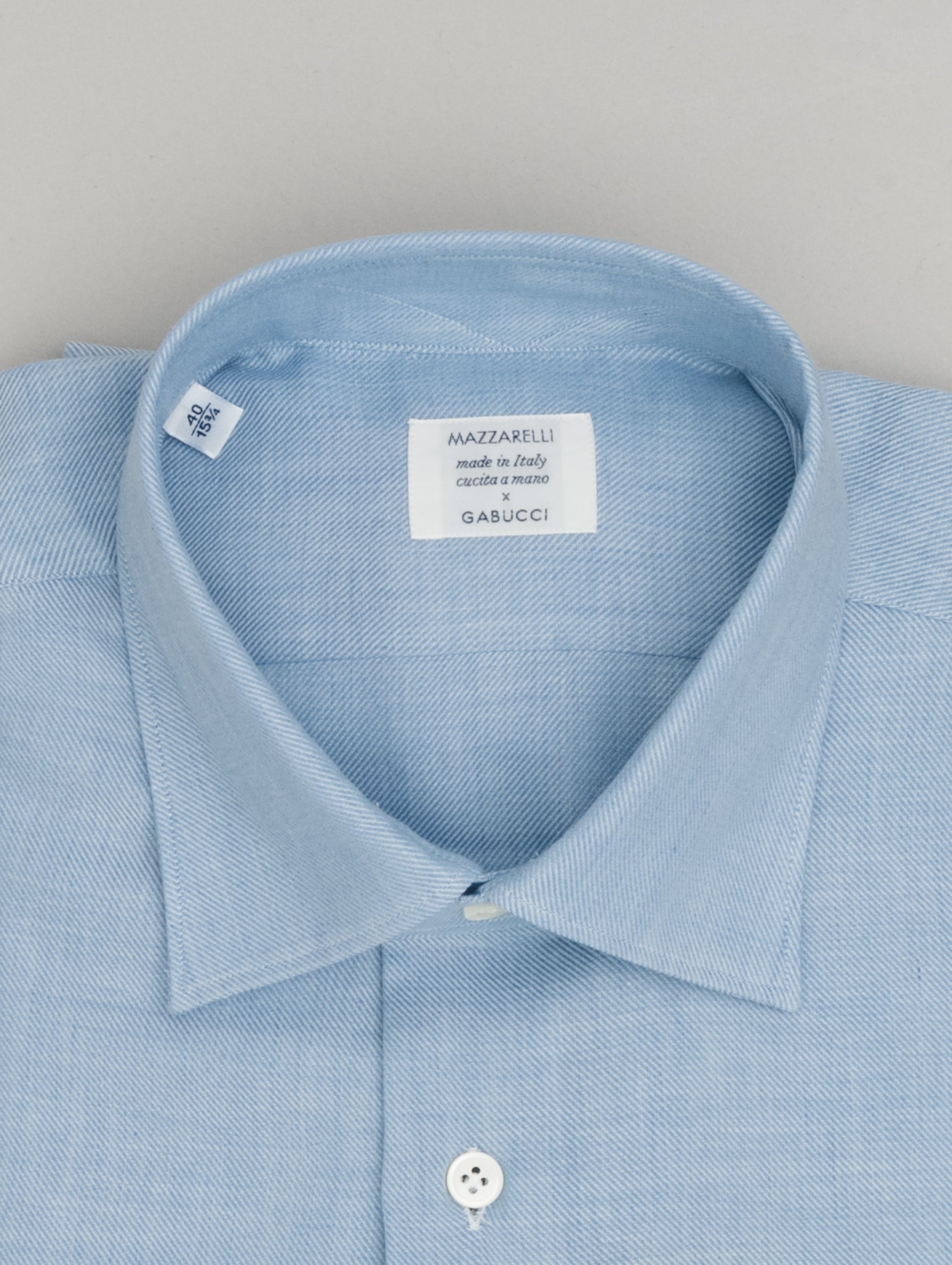 Twill Cotton Cashmere Relaxed Fit Shirt Light Blue Mazzarelli Shirts 39