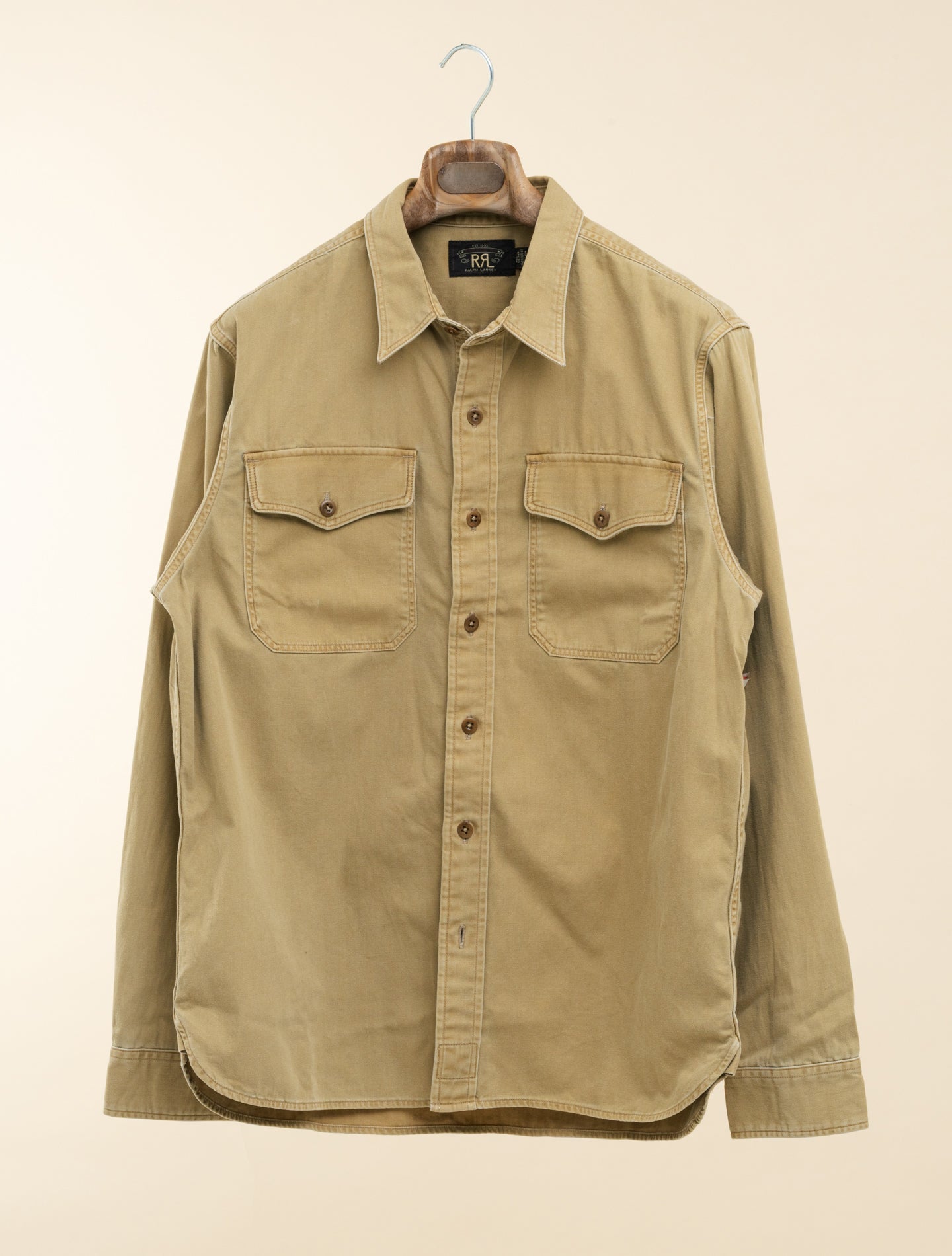 Twill Officer Workshirt Faded Tan RRL Shirts M