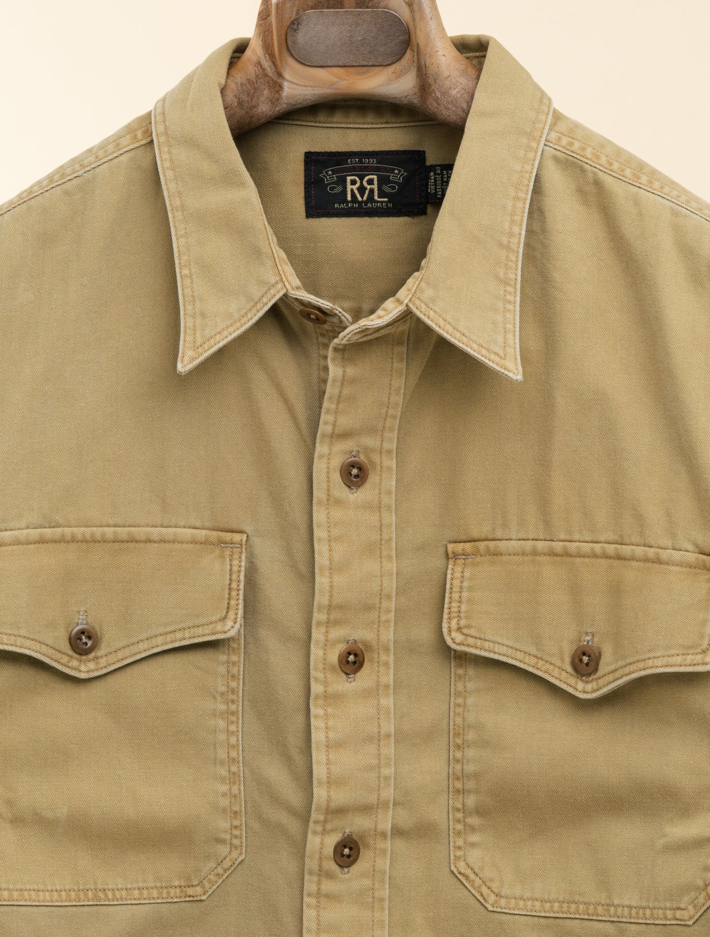 Twill Officer Workshirt Faded Tan RRL Shirts M