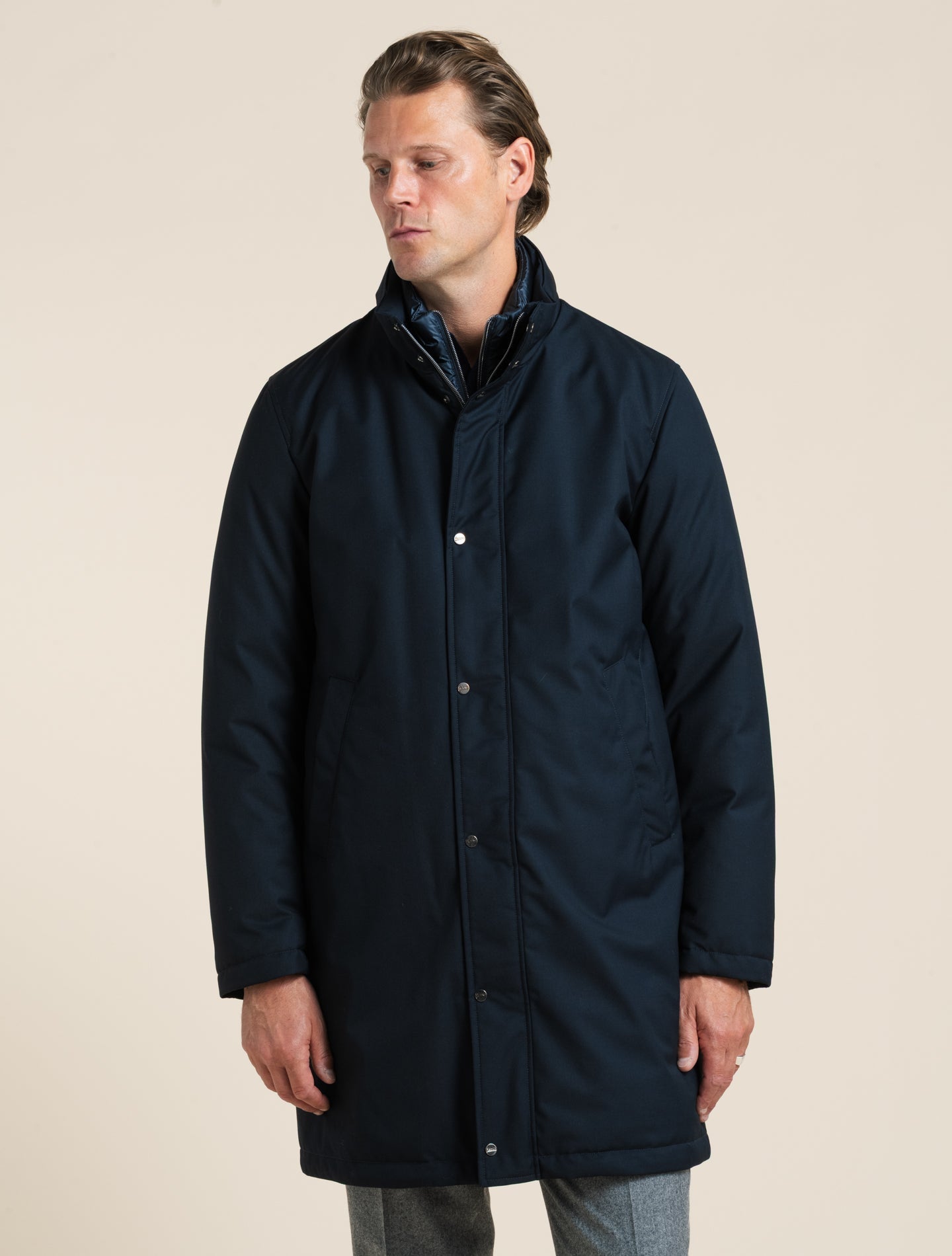 Ulta Light Padded Carcoat Navy Herno Outerwear 48