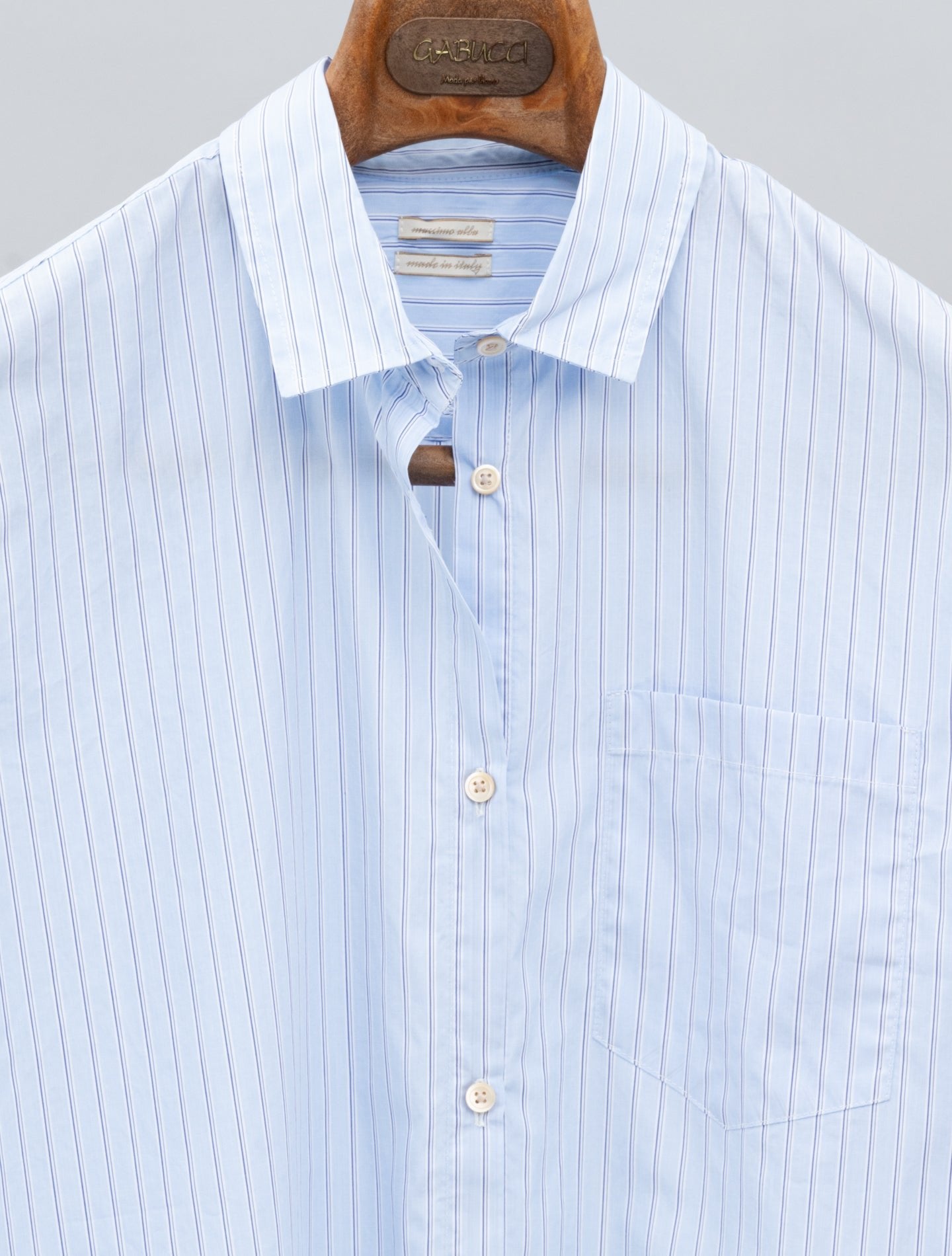 Uma Striped Cotton Shirt Azzurro Massimo Alba Shirts XS