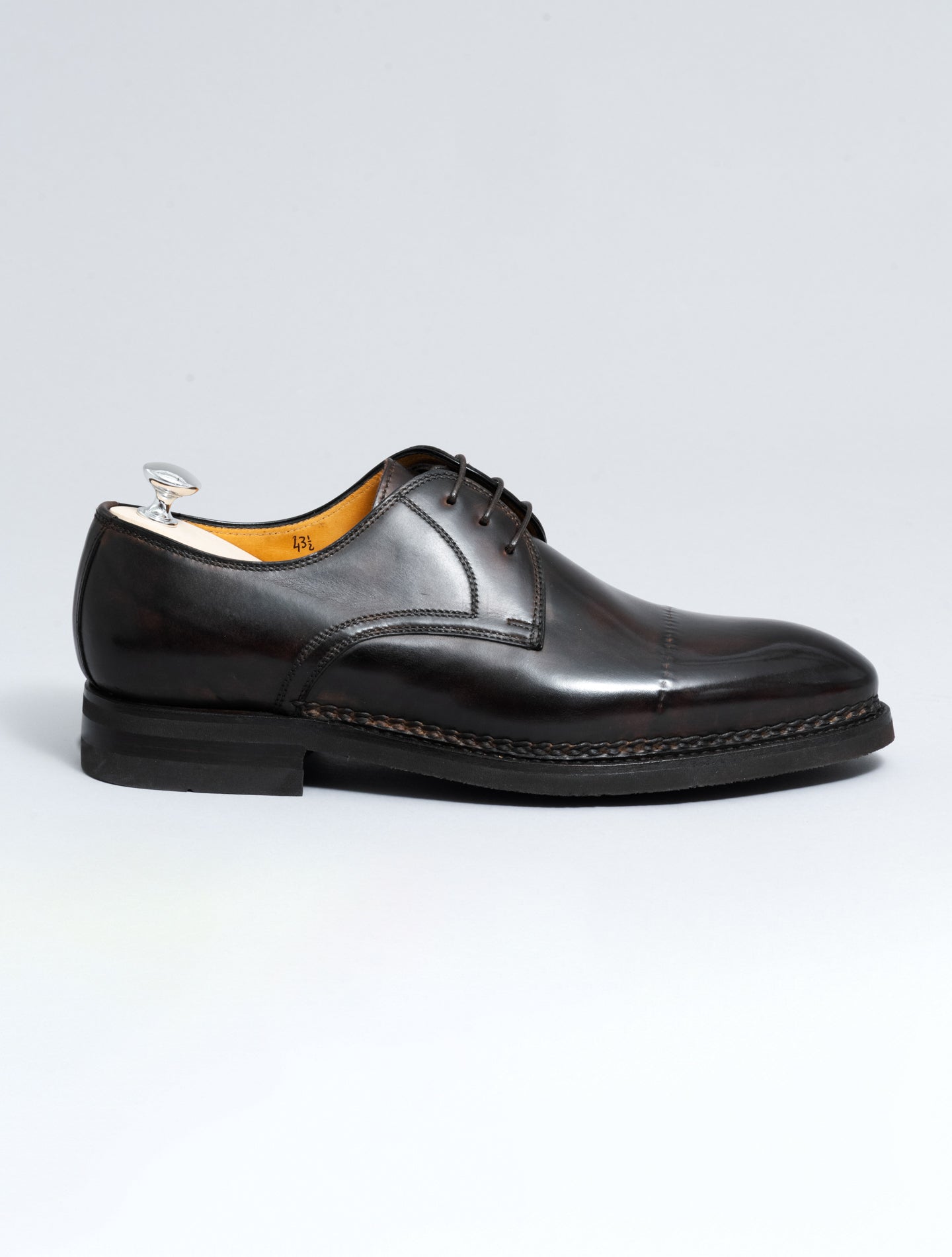 Umberto Cap - Toe Derby Shoes Brown Bontoni Shoes 42