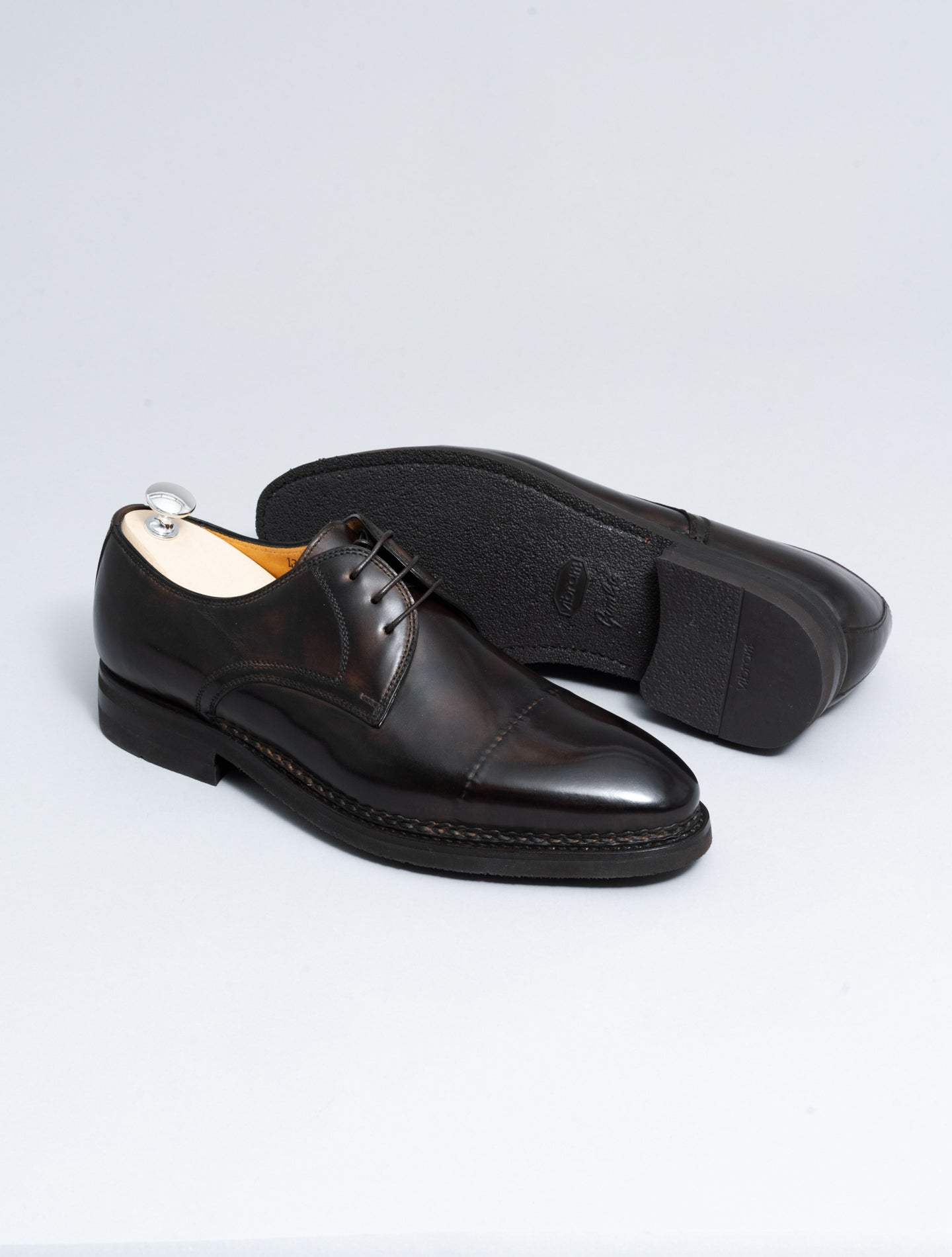 Umberto Cap - Toe Derby Shoes Brown Bontoni Shoes 42