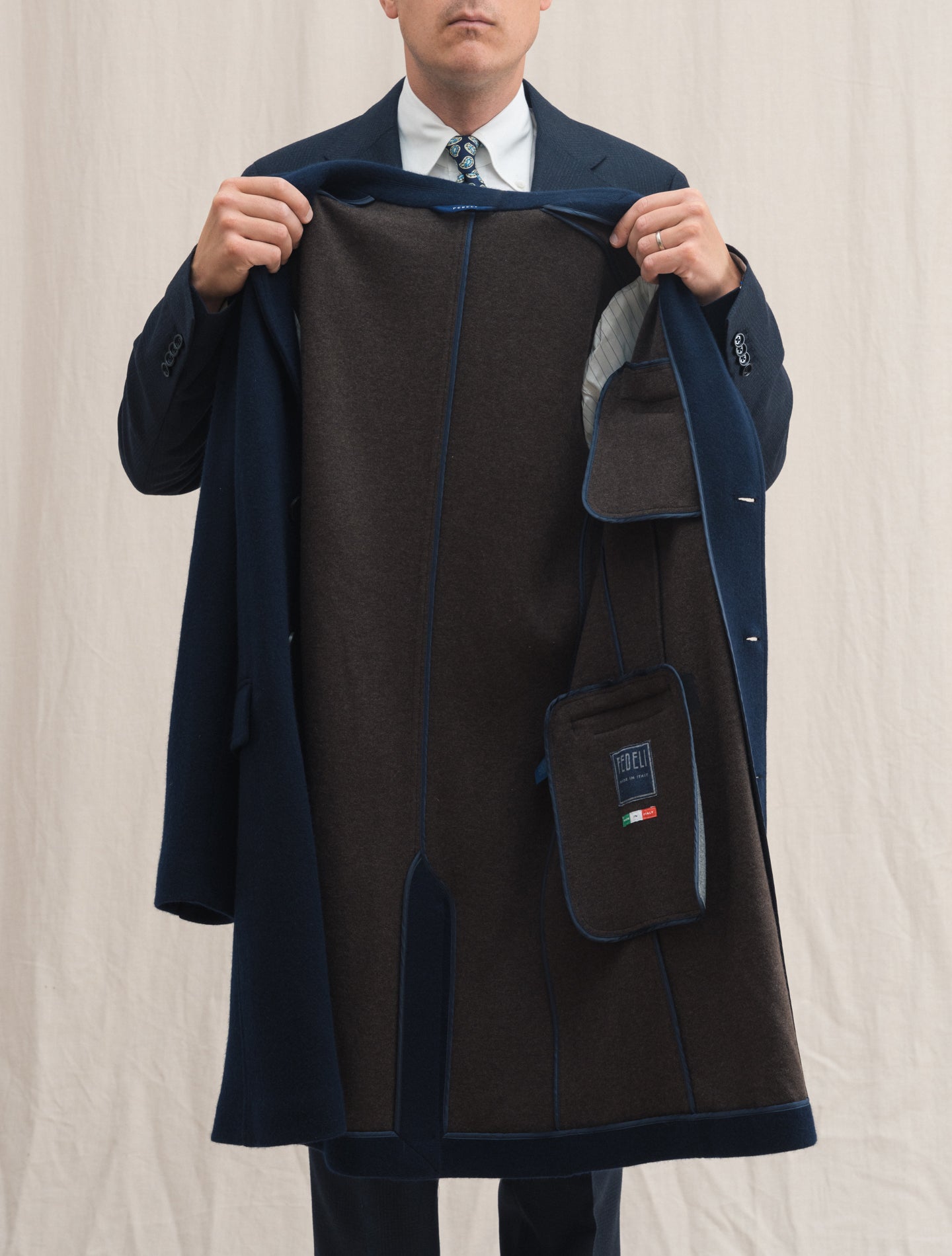 Unconstructed Cashmere Coat Navy | Gabucci