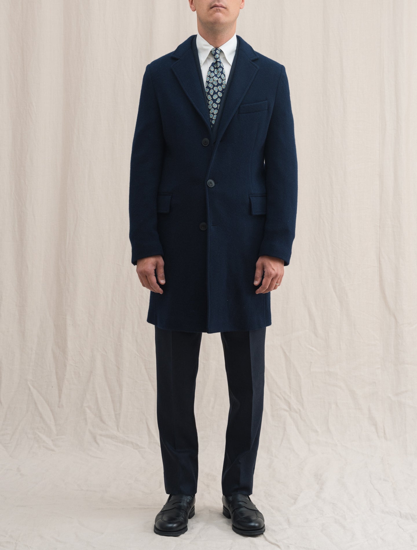 Unconstructed Cashmere Coat Navy | Gabucci