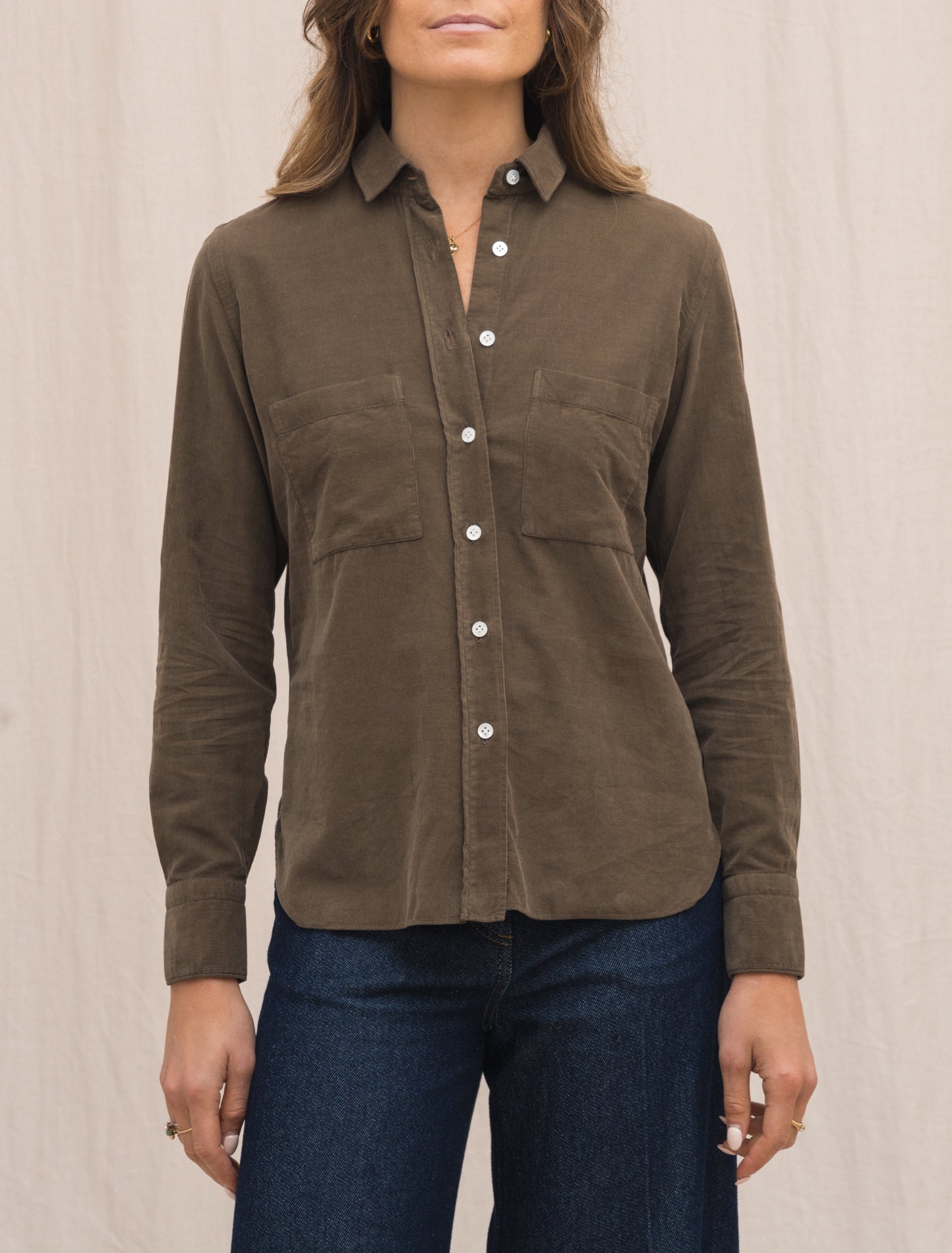 Valeria Baby Corduroy Shirt Brown Finamore Shirts 40