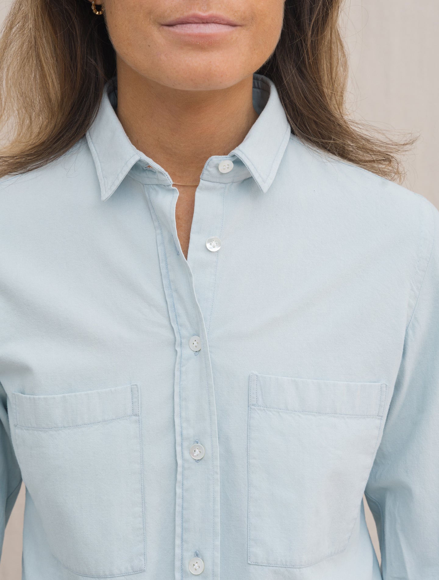 Valeria Cotton Shirt Light Blue Finamore Shirts IT 38