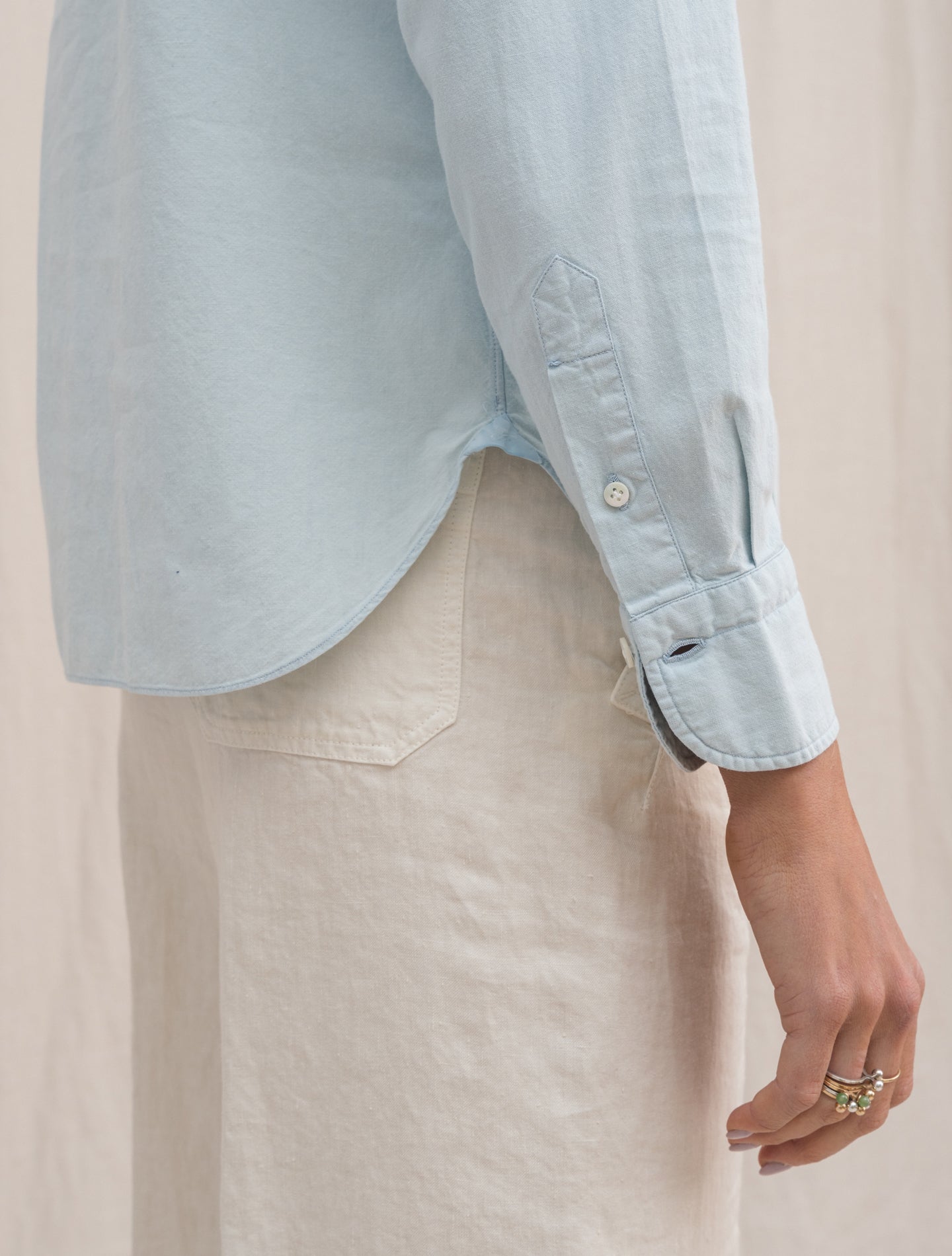 Valeria Cotton Shirt Light Blue Finamore Shirts IT 38