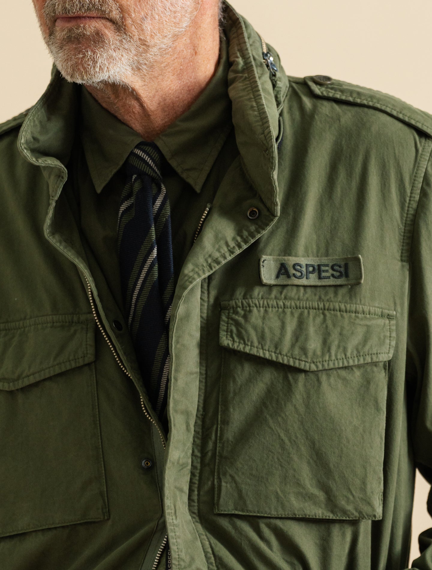 Vento Minifield Cotton Jacket Military – Aspesi | Gabucci