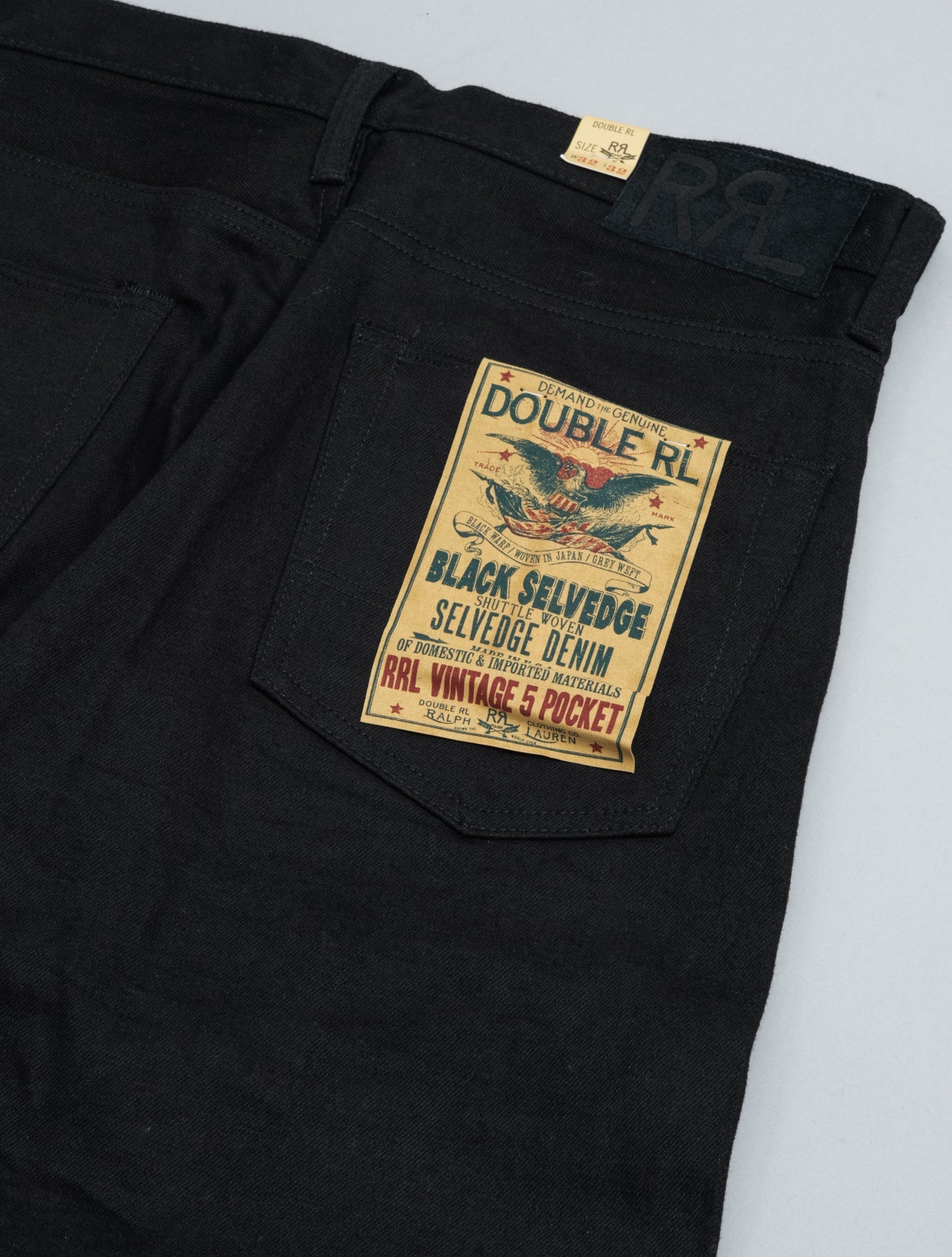 Vintage 5 - Pocket Selvedge Jean Black RRL Jeans 32/32