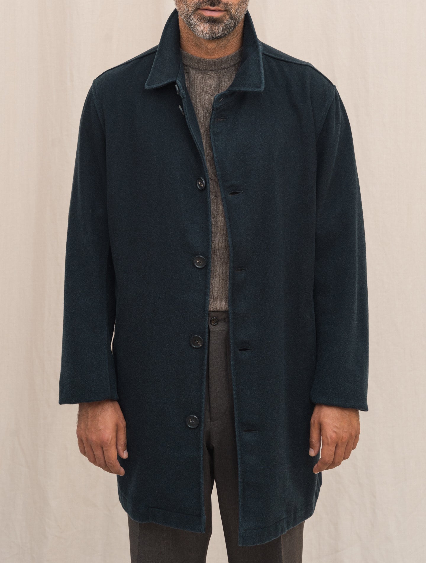 Washed Cashmere Unconstructed Car Coat Charcoal Manto Outerwear Gabucci