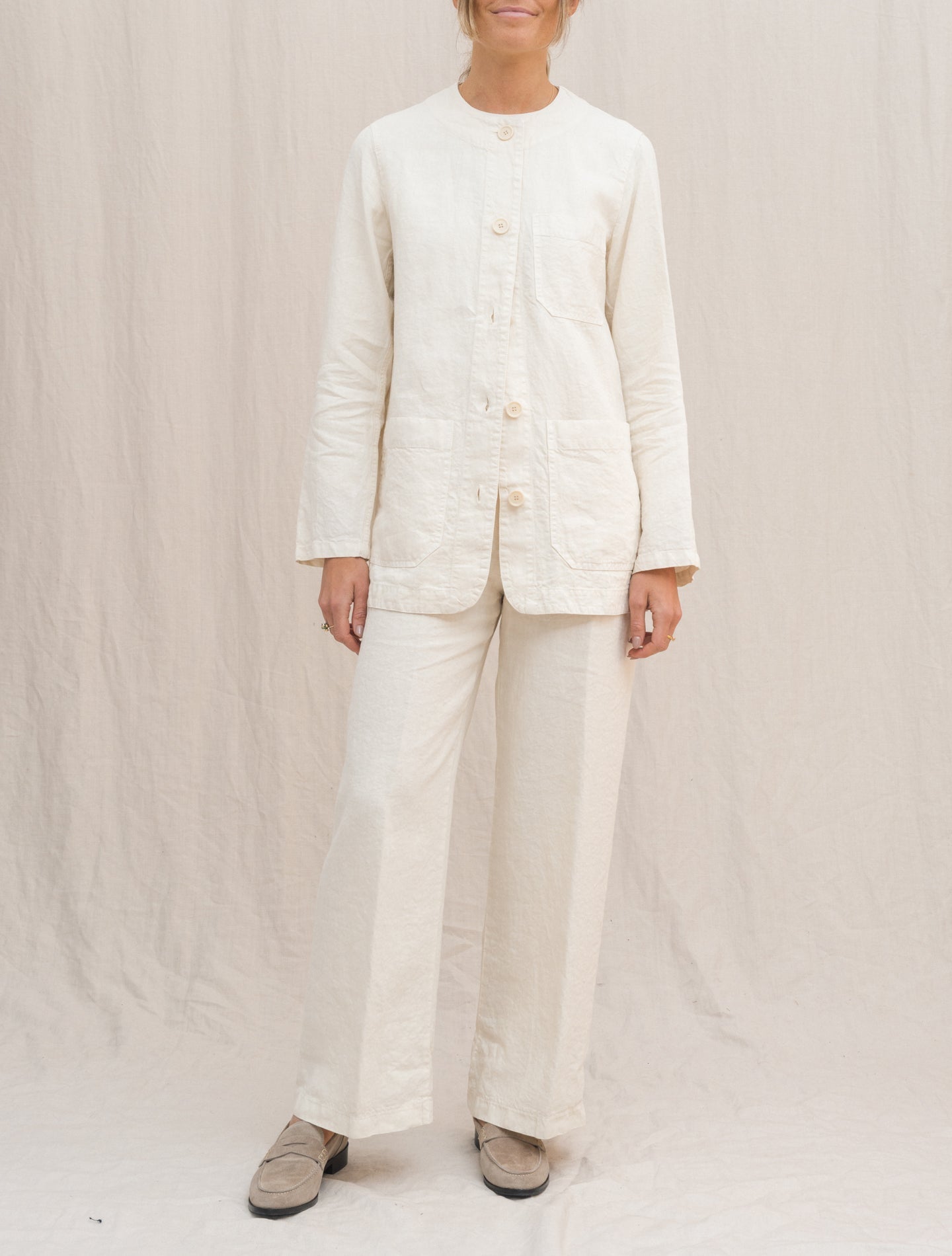 Washed Linen Jacket Naturale Aspesi Jackets IT 38