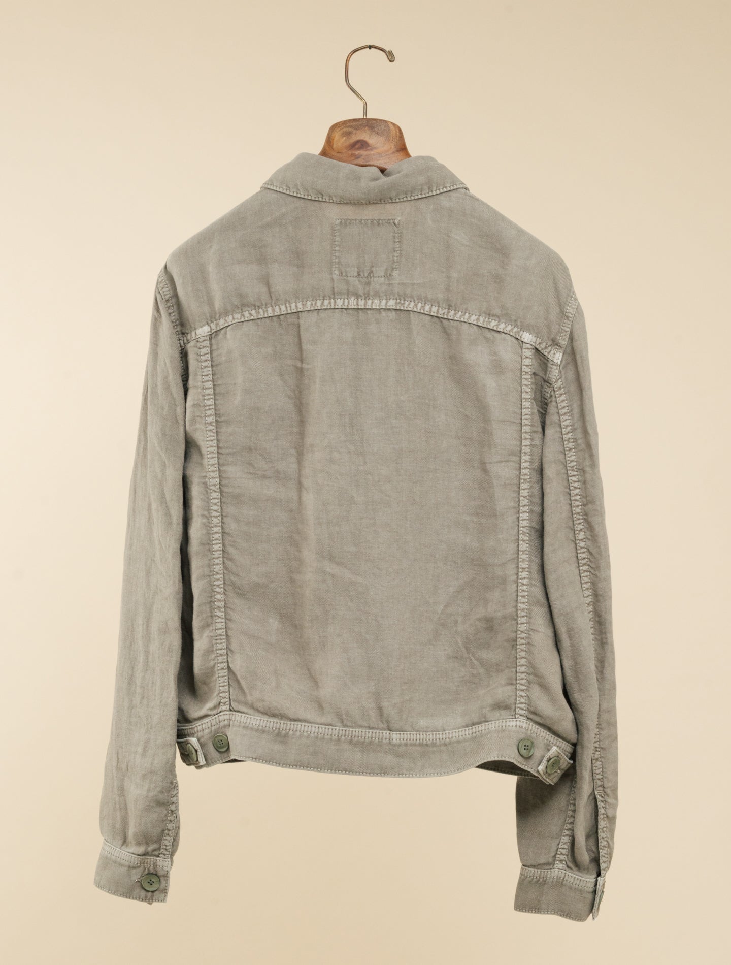 Washed Linen Trucker Jacket Mud Jacob Cohën Outerwear 50
