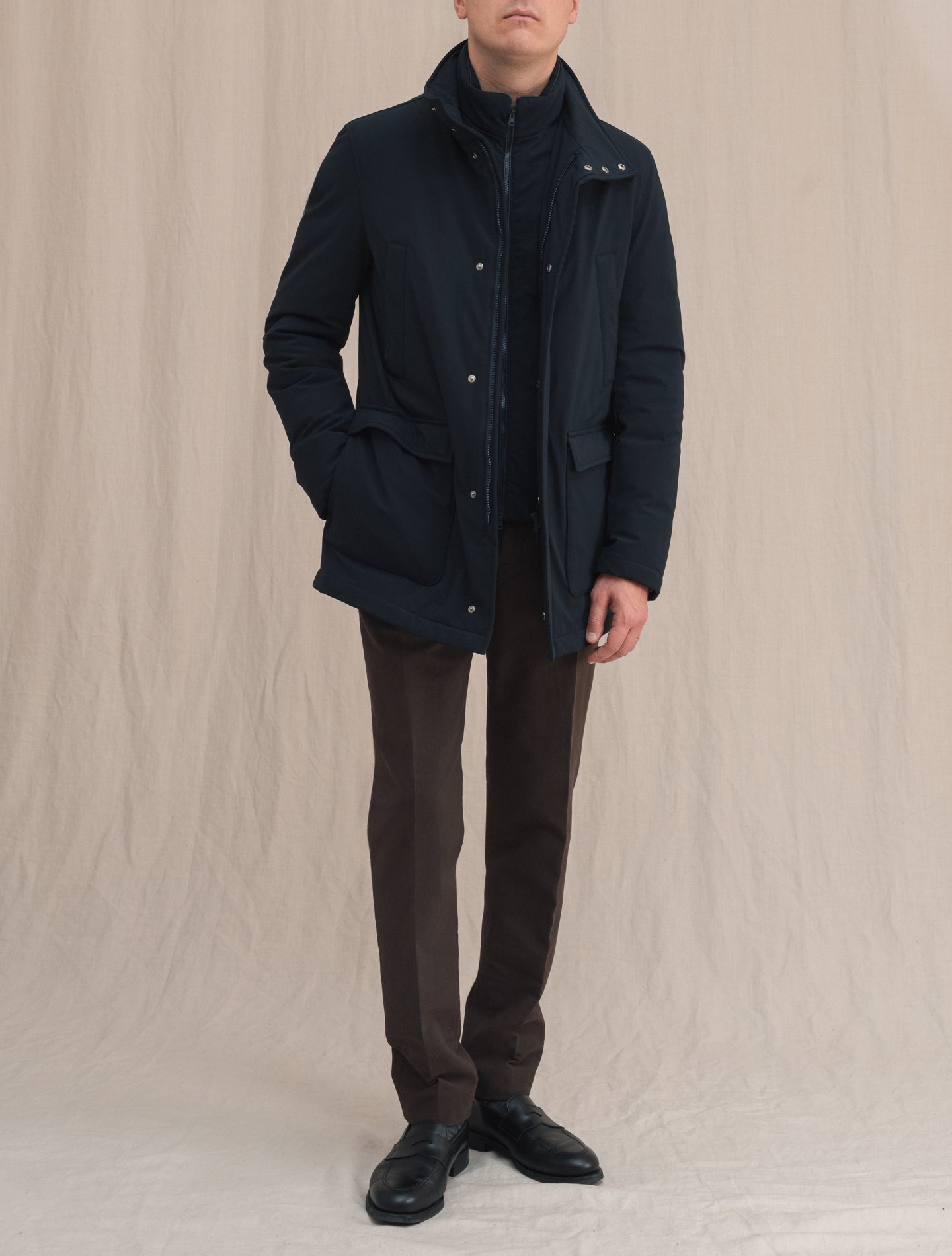 Washington Down Padded Jacket Navy | Gabucci