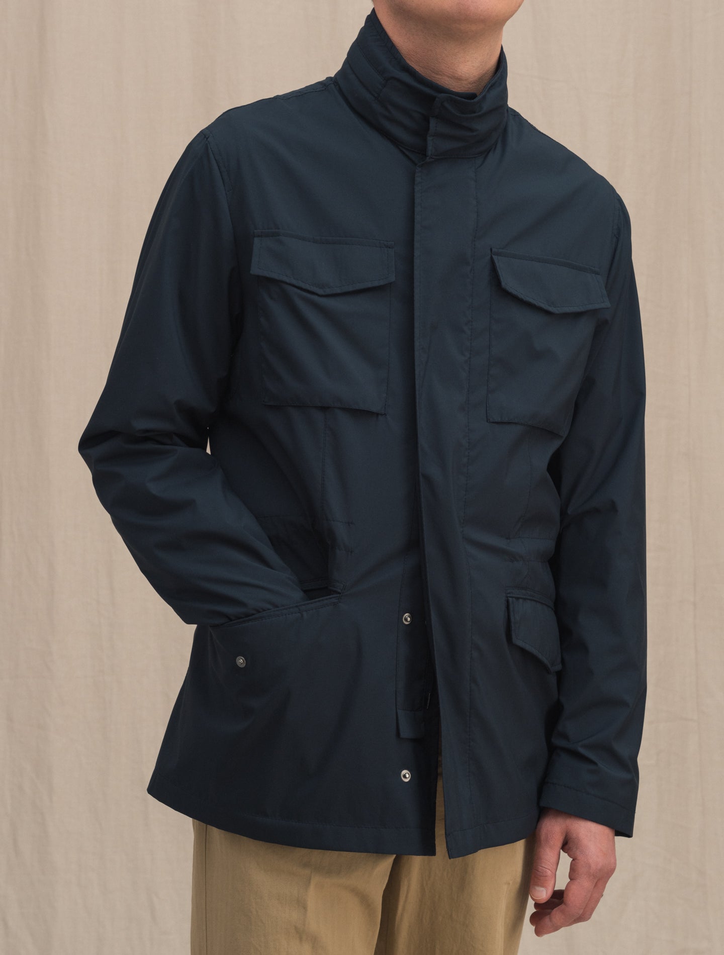 Water Repellant Field Jacket Navy Manto Outerwear 48