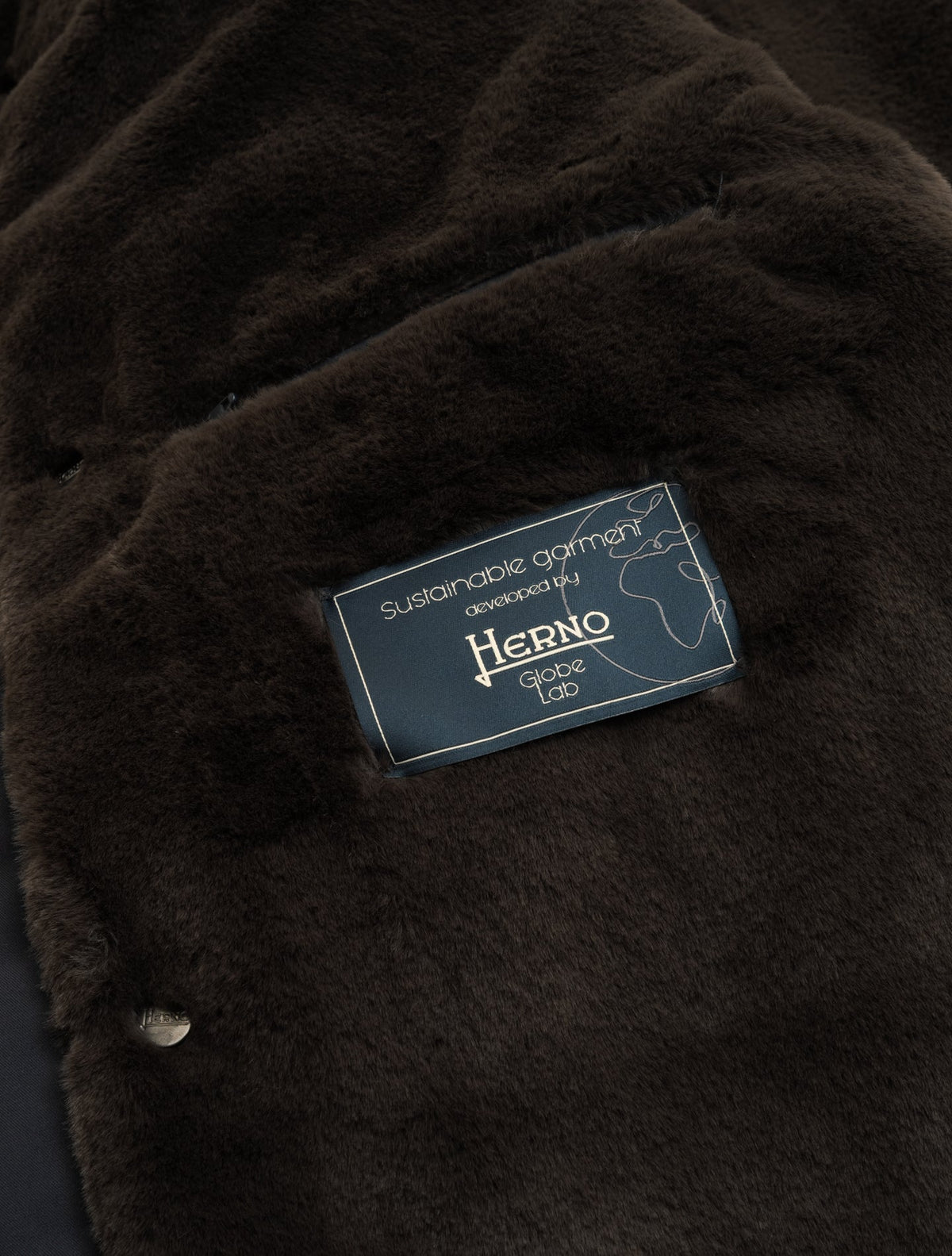 Water-repellent Parka w. Eco Fur Lining Navy Herno Outerwear 48